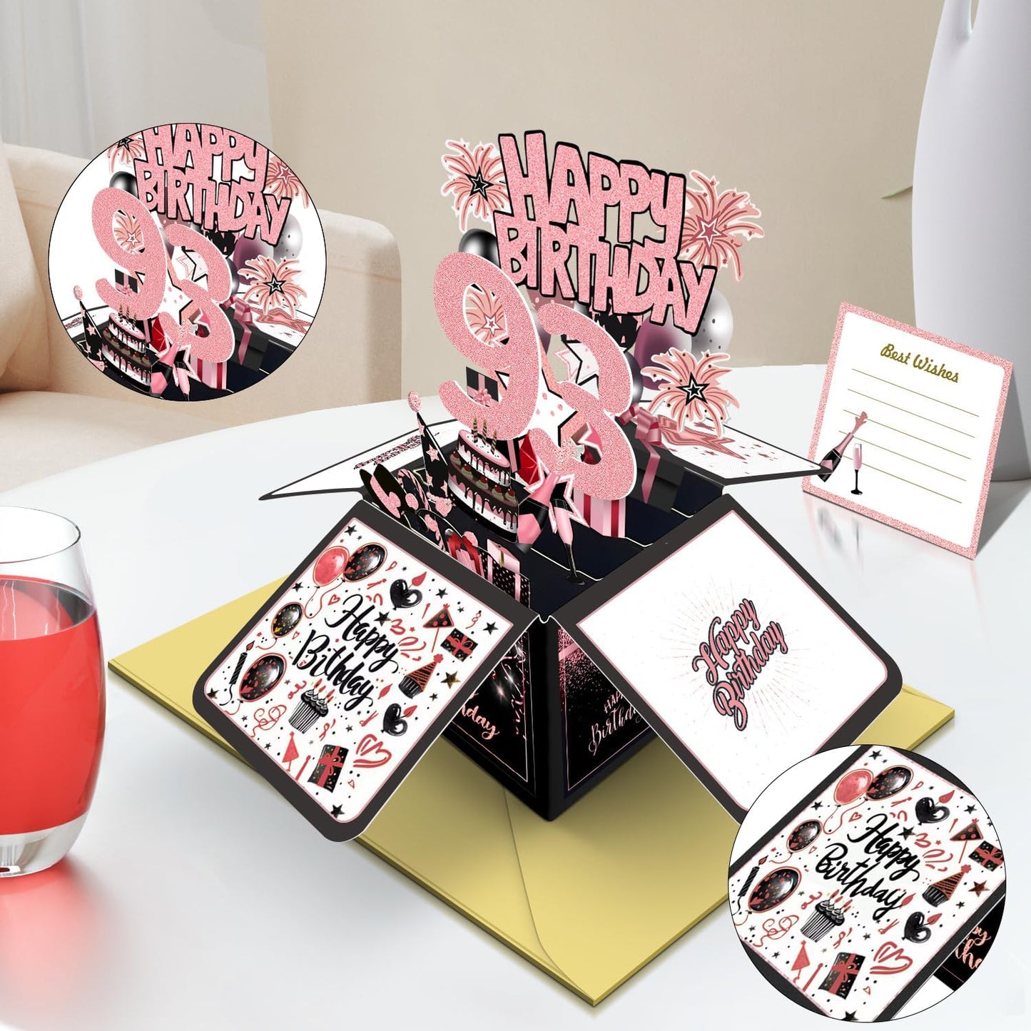 70th Birthday Card, 70th Birthday Decorations for Women Men, Happy Birthday 3D Cards for 70 Year Old Grandpa Grandma, Birthday Gift Box for Mother Dad