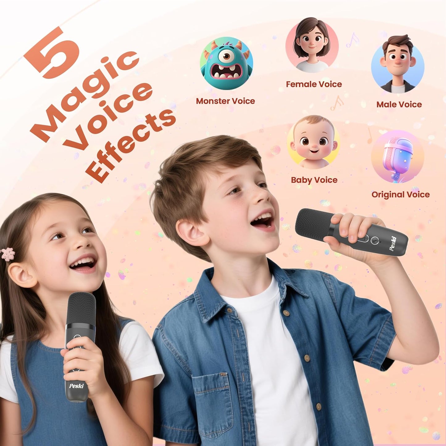 Karaoke Machine for Kids Adults, Portable Bluetooth Mini Karaoke Microphone Singing Speaker Karaoke Player with 2 Wireless Mic Toys for All Smartphones,Birthday, Family,Home Party (Purple)