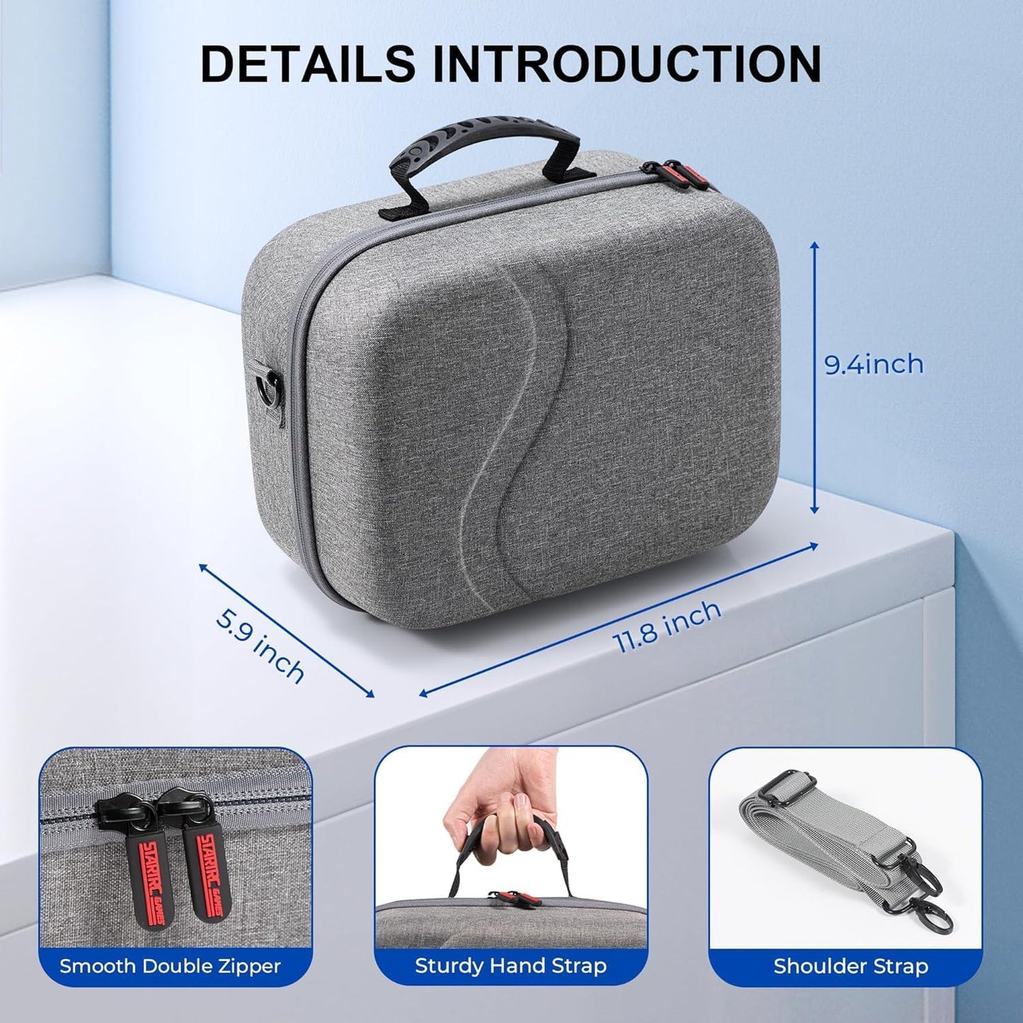 Large Carrying Case for Meta Quest 3S,Hard Travel Case for BOBOVR S3 Pro/Kiwi Design Battery Head Strap,Controllers and Other Accessories,Portable Storage Travel Bag for Oculus Quest 3S/Quest 3(Black)