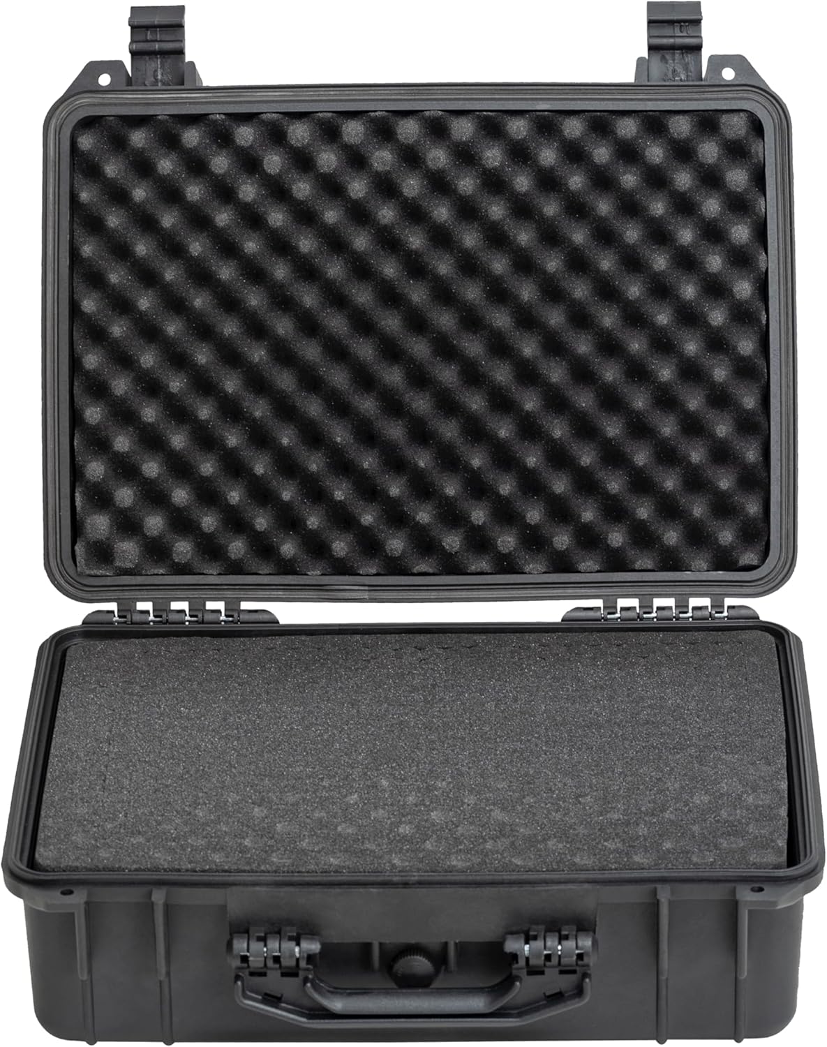 MEIJIA Portable Waterproof Protective Hard Case,Camera Case with Customizable Fit Foam Inserted, Elegant Black (9.17"x 7.56"x4.33")