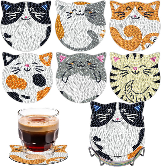 Purilite Select Cat Diamond Art Coasters Kit