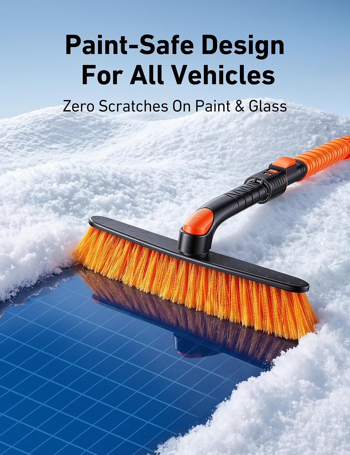 AstroAI 46" Extendable 2-in-1 Snow Brush & Ice Scrapers for Car Windshield