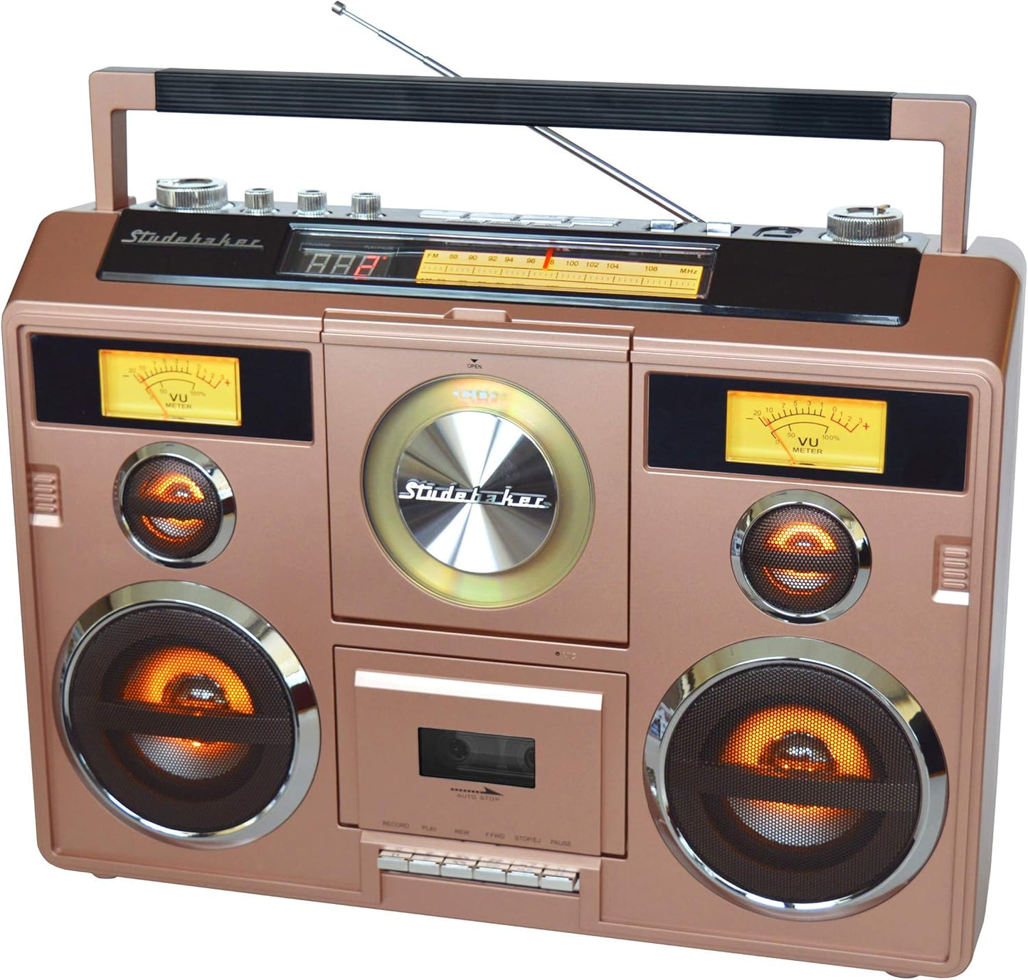 Sound Station Portable Stereo with Bluetooth/CD/AM-FM Radio/Cassette Recorder (Silver)