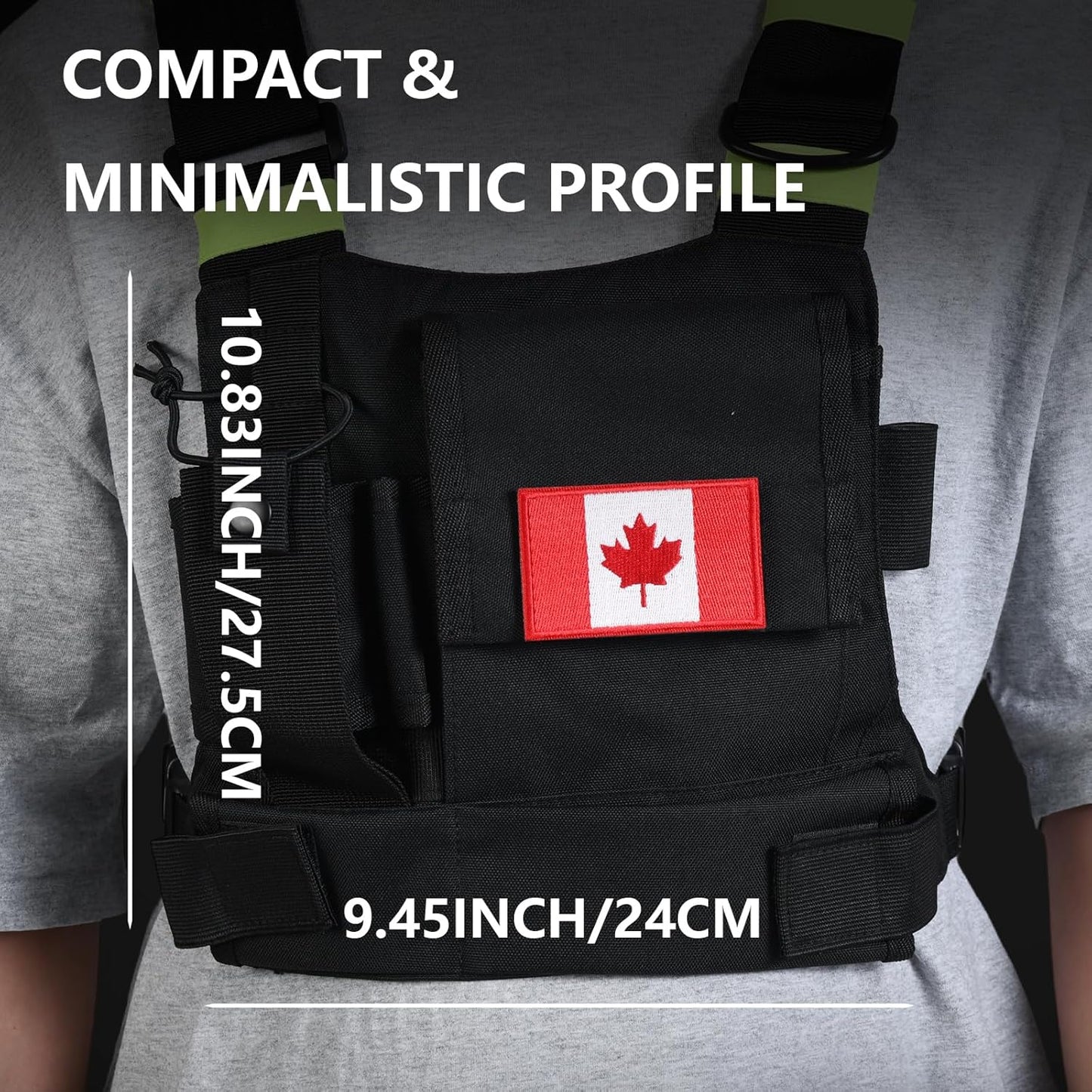 Radio Harness Tactical Vest Radio Holster Chest Rig Walkie Talkies Chest Bag Two Way Radio Chest Pack Outdoor Sports Tool Vest for Security, Fishing, Hunting, Convoy, Hiking and Tourism