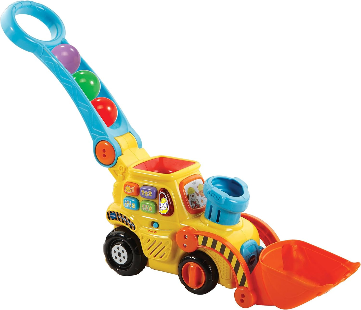 Push and Pop Bulldozer Toy | Interactive Push Toy for Toddlers | Ball Popping Construction Vehicle | Early Learning Push Toy | Motor Skill Development Toy