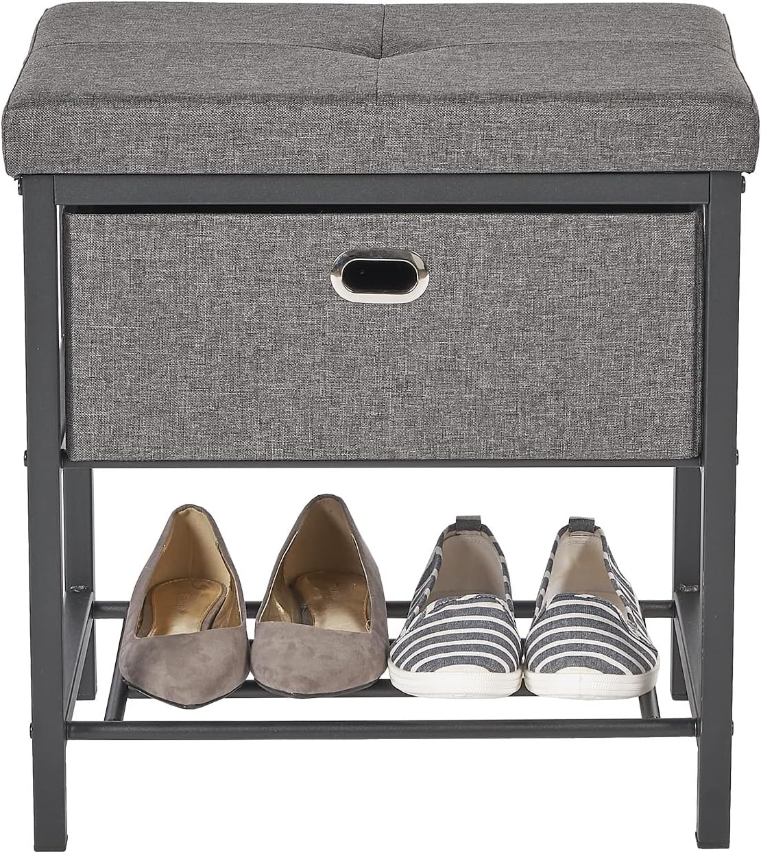 Neatfreak Storage Bench With Drawer - Entryway Seat With Shoe Rack - Home Decor Stool for Mudroom, Foyer or Foot Rest - 13 x 18 x 19 Inch