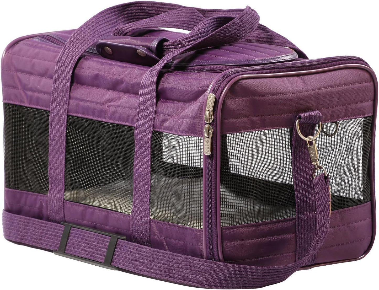 Sherpa Original Deluxe Travel Bag Pet Carrier, Airline Approved & Guaranteed-On-Board - Mesh Panels & Spring Frame, Locking Safety Zippers, Machine Washable Liner - Charcoal Gray, Medium
