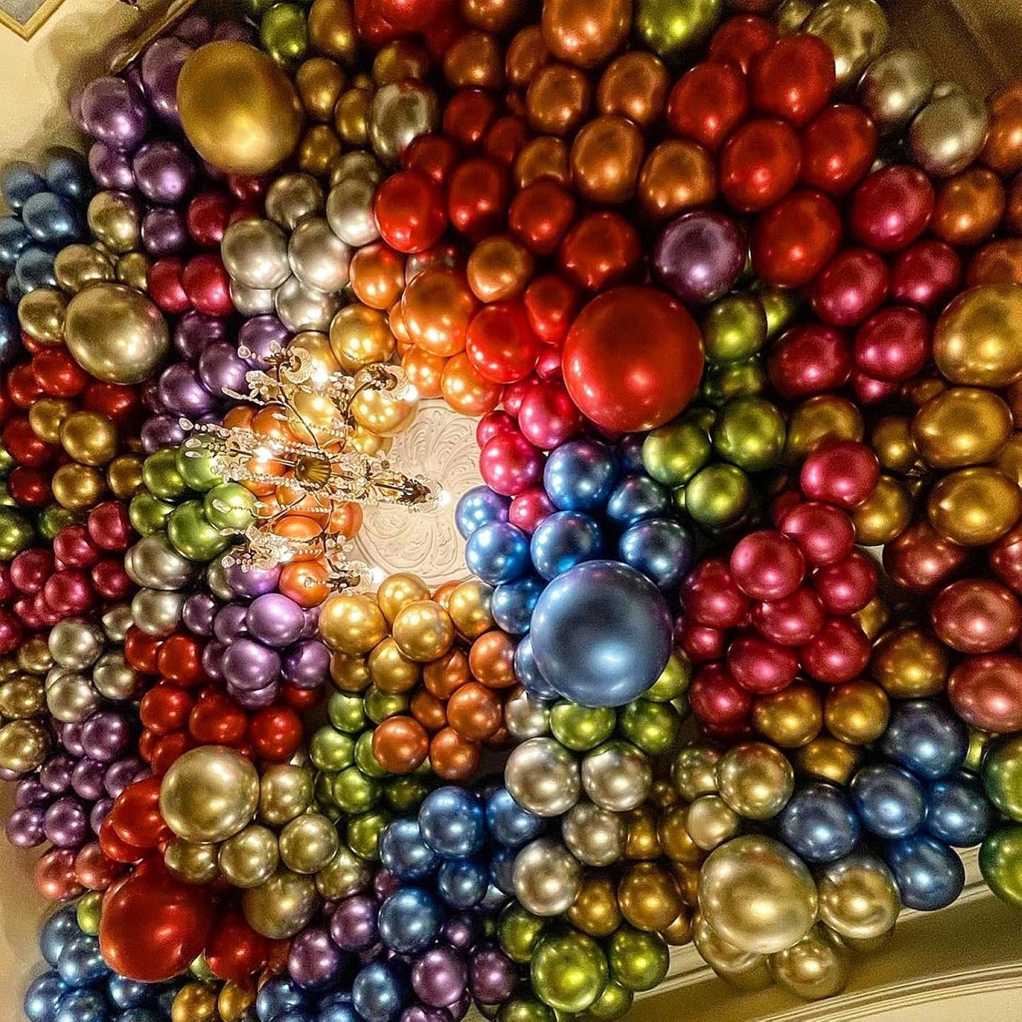 Gold Metallic Chrome Latex Balloon Arch Kit, 102PCS 18In 12In 10In 5In Arch Garland For Festival Picnic, Engagement, Wedding, Birthday Party, Gold Theme Anniversary Decoration With 33FT Ribbon