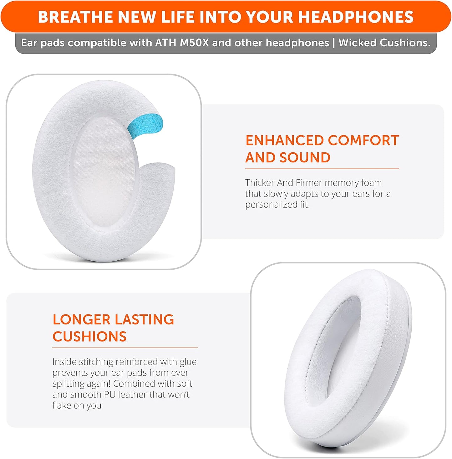 WC PadZ Velour - The Ultimate Upgraded Earpads by Wicked Cushions - Compatible With Audio Technica, HyperX, SteelSeries Arctis & More - Extra Thick - Bigger Opening - Softer Memory Foam | Black Floral