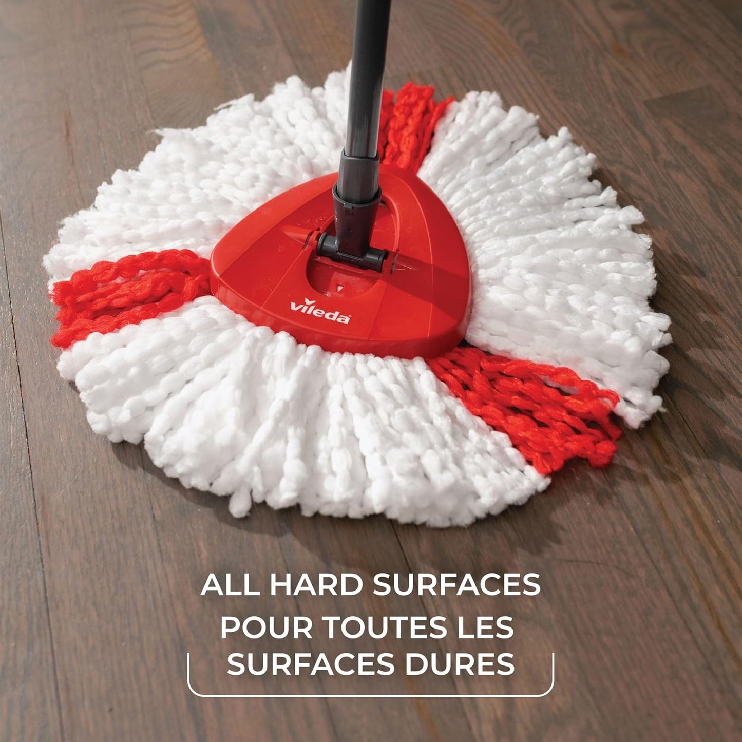 Vileda EasyWring Spin Mop & Bucket Floor Cleaning System with Power Mop Head | Hands-Free Wringing Mop Bucket | Extendable Handle | Safe on All Floor Types| Mop Refill Removes Tough Dirt and Grime