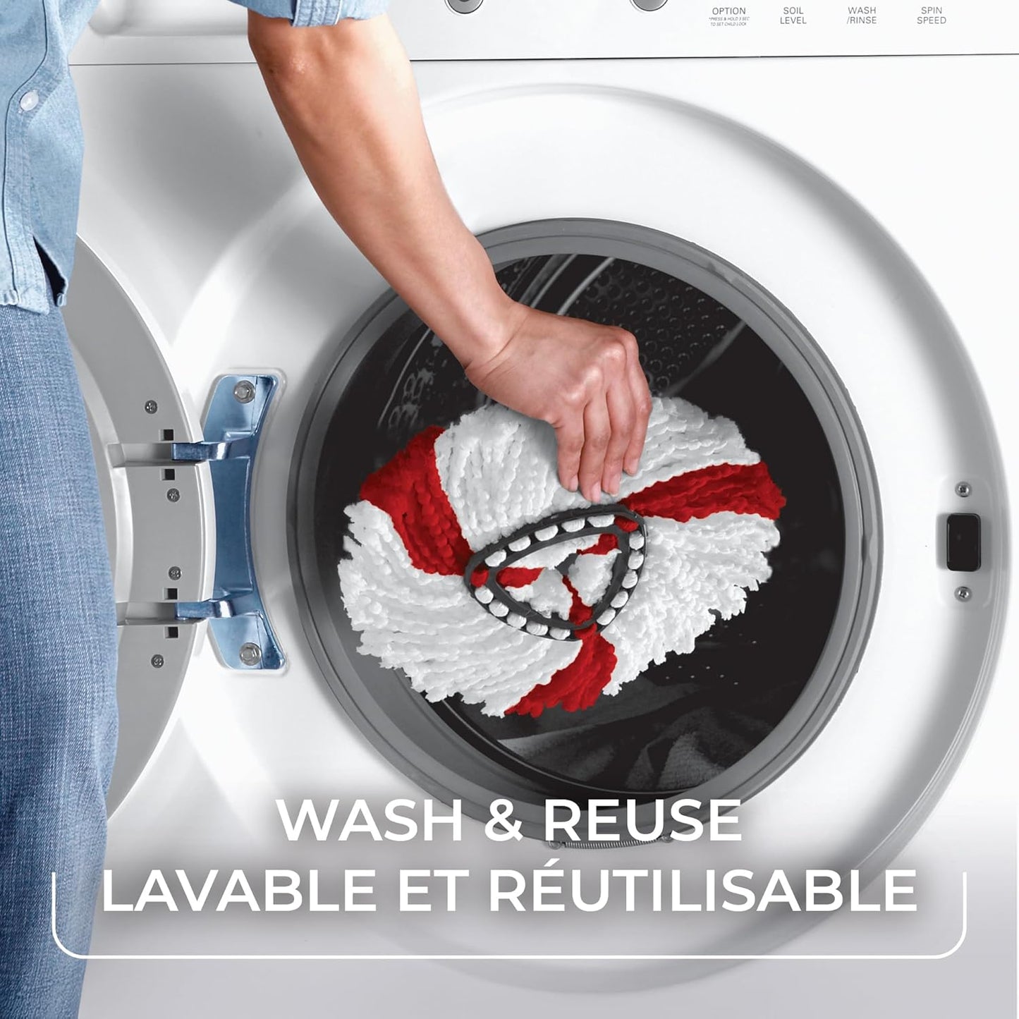 Vileda EasyWring Spin Mop & Bucket Floor Cleaning System with Power Mop Head | Hands-Free Wringing Mop Bucket | Extendable Handle | Safe on All Floor Types| Mop Refill Removes Tough Dirt and Grime