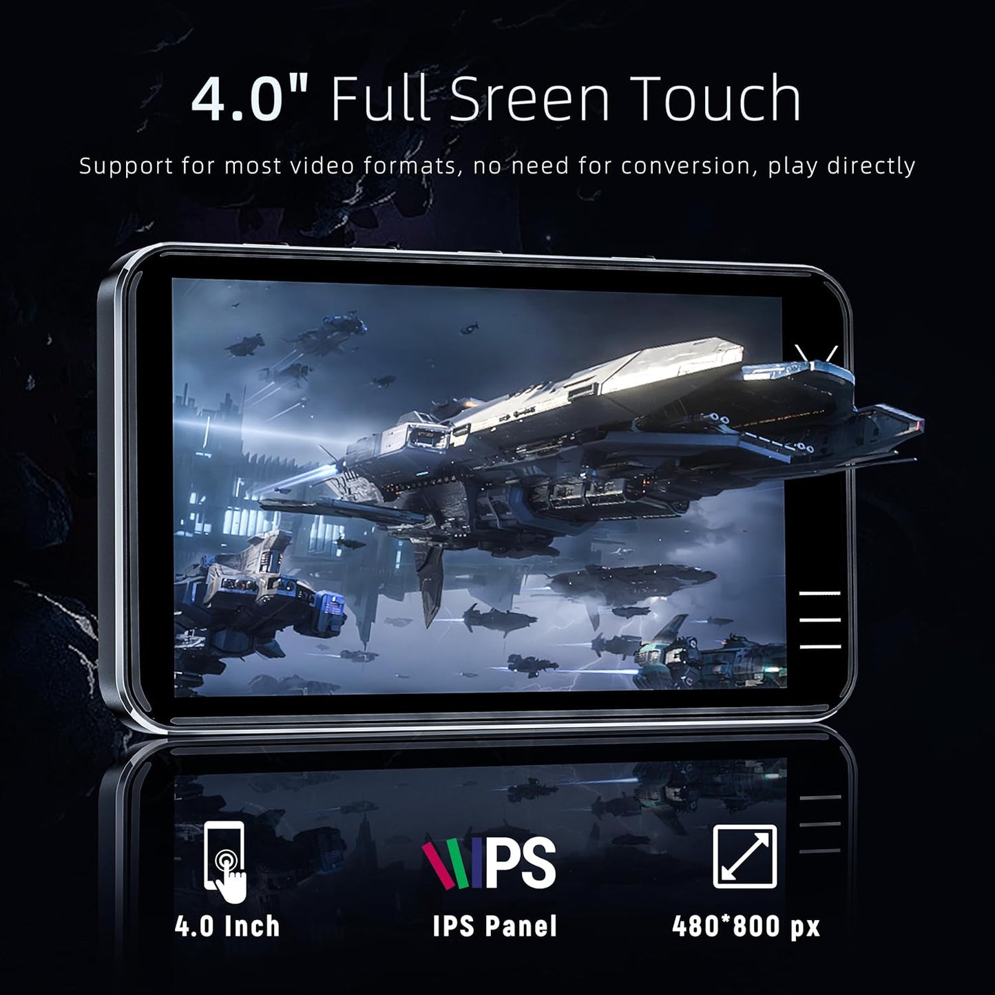 MP3 Player with Bluetooth and WiFi, Music Player with Camera Spotify Pandora,Amazon Music, 4" Touch Screen Android MP4 MP3 Player with Speaker 144GB MP4 & MP3 Player for Travel Sport