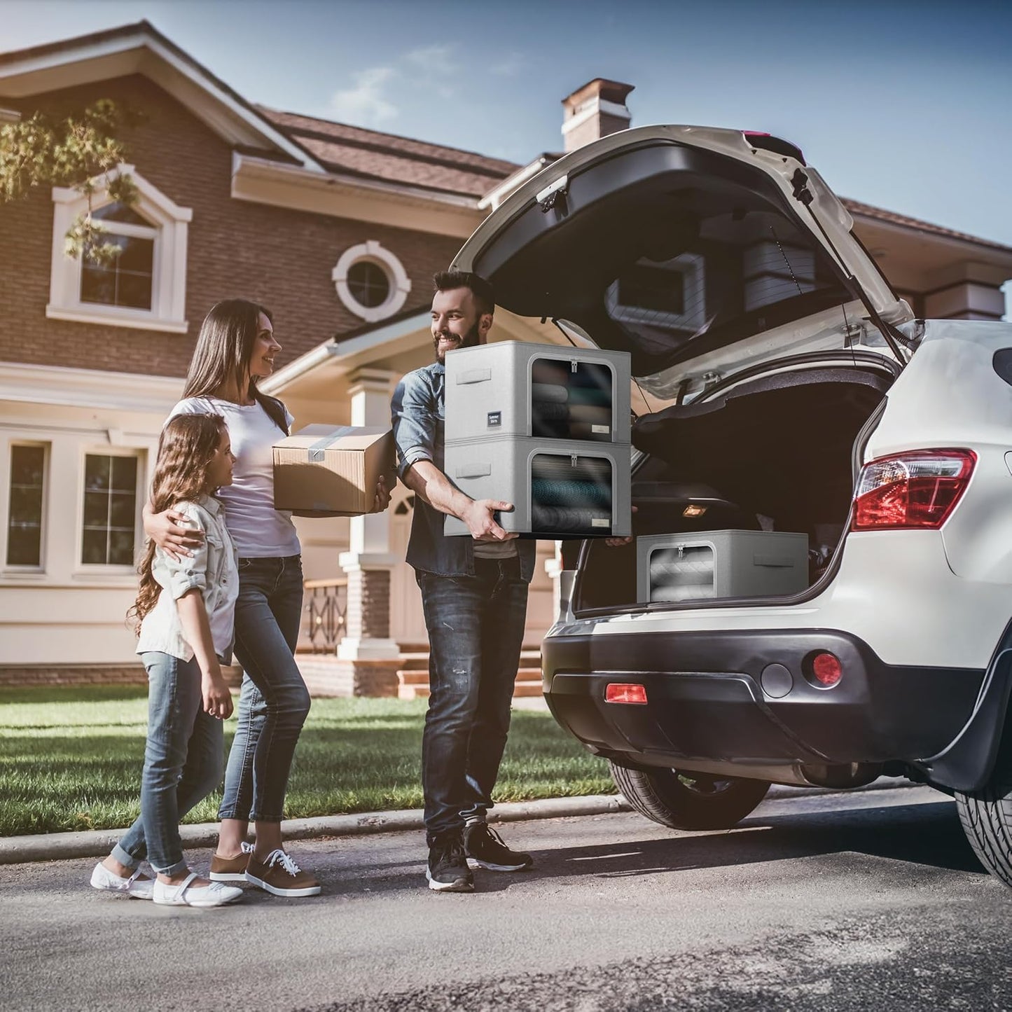 Purilite Select Storage Bins – Foldable Stackable Container Organizer