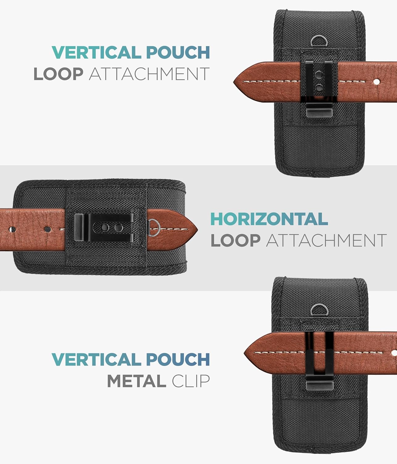 Encased XL Cell Phone Pouch Holster Compatible with Samsung Galaxy S21 / S22 /S23/S24 Ultra, iPhone 12/13/14/15/16 Pro Max Belt Clip Holder (Large Case Compatible)