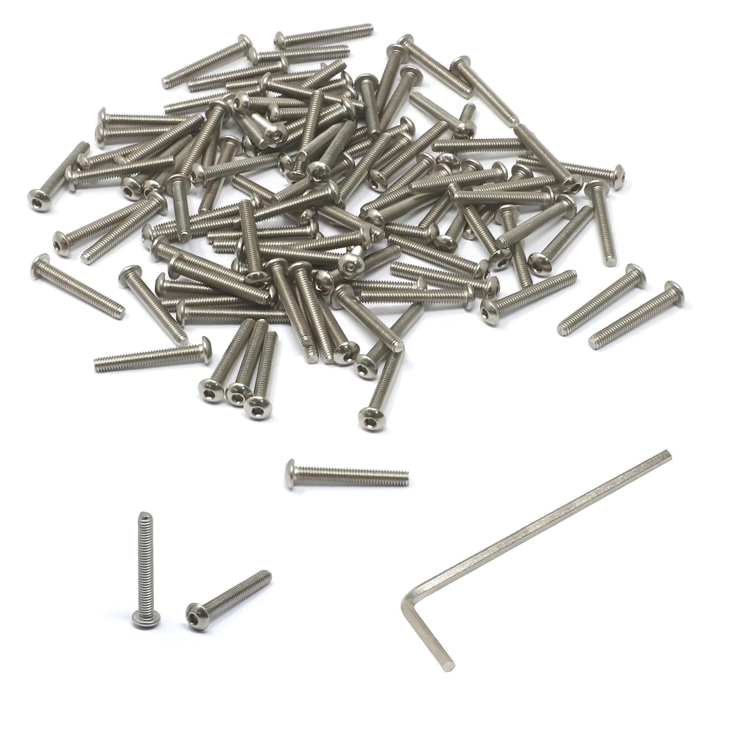 iexcell 50 Pcs M6 x 20mm Thread Pitch 1 mm Stainless Steel 304 Hex Socket Button Head Cap Screws Bolts Kit
