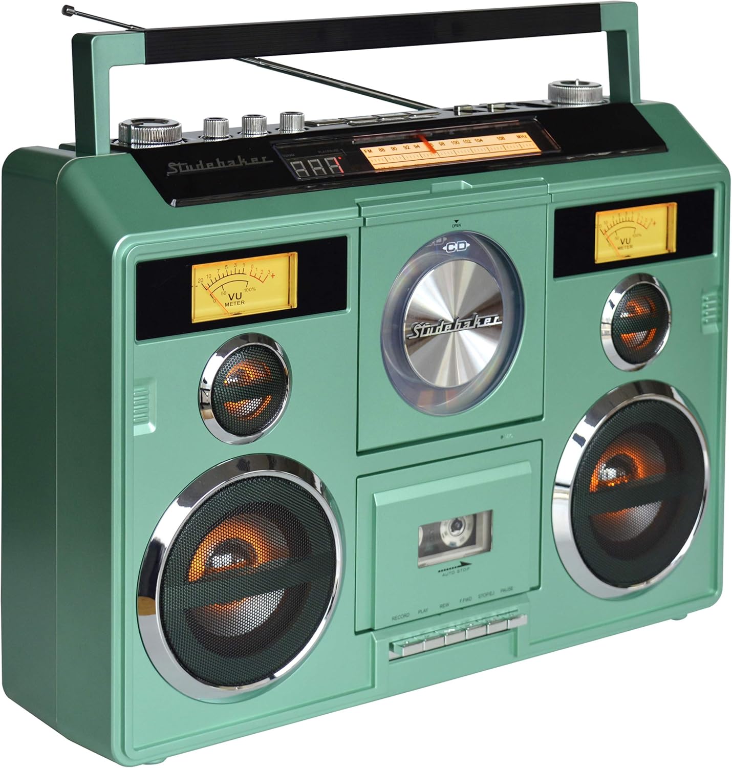 Sound Station Portable Stereo with Bluetooth/CD/AM-FM Radio/Cassette Recorder (Silver)