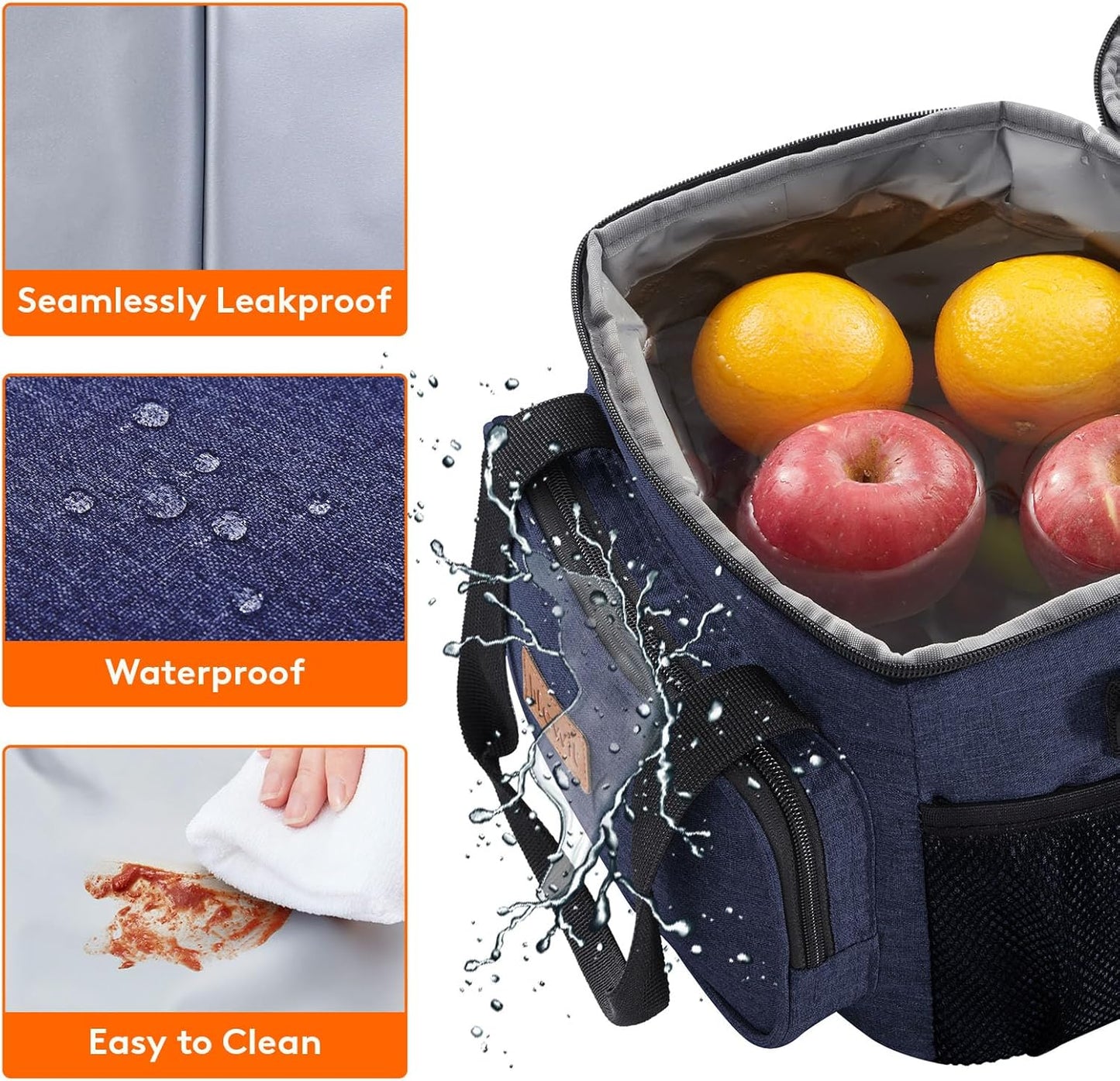 Lifewit Lunch Bag for Men, Insulated Lunch Box Leakproof Soft Cooler Cooling Tote for Adult Women, Waterproof Reusable Lunch Bags for Work Office Outdoor Picnic Camping, Black, 12-Can (9L)