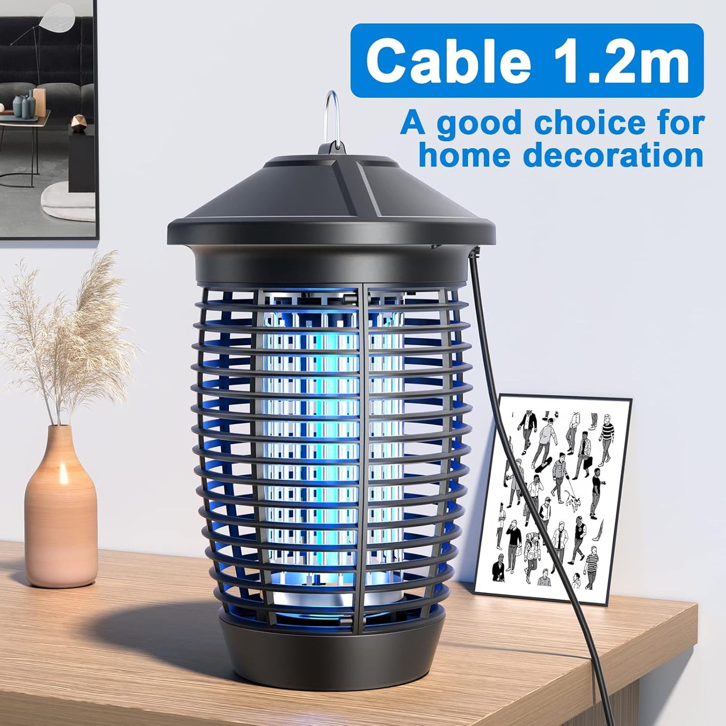 PALONE Bug Zapper Lamp 4500V 20W Light Electric Shock Pest, Electronic Bug Zapper Electric Shock Pest, Plug-in Bulbs Used in Homes,Gardens, Suitable for Indoor and Outdoor Waterproof