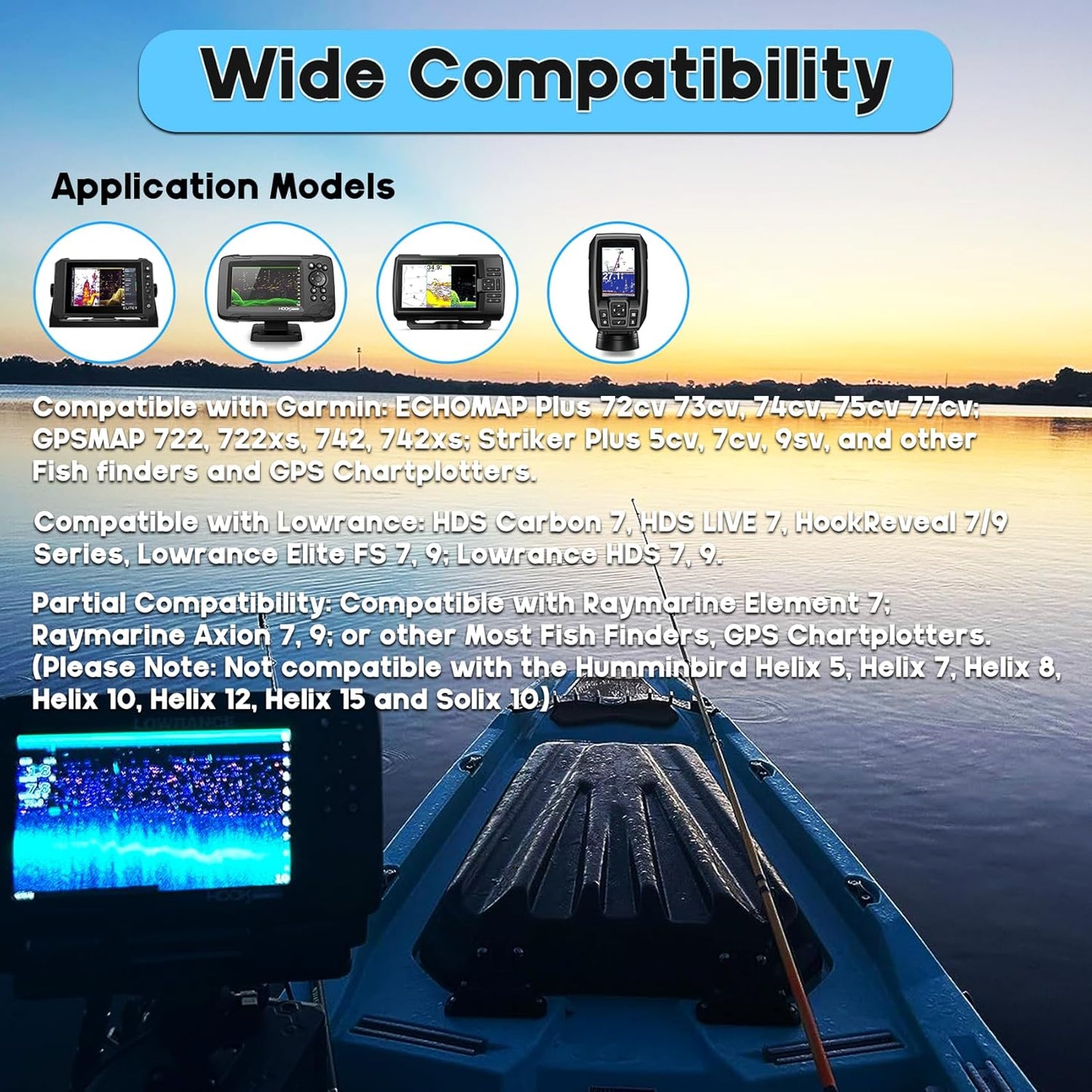 Fish Finder Mount Base, 360° Rotating Boat Electronics Holder, Marine-Grade Composite Mount for Fishfinder, Compatible with Garmin,Lowrance,Humminbird,Raymarine (360° Rotating Fishfinder Holder)