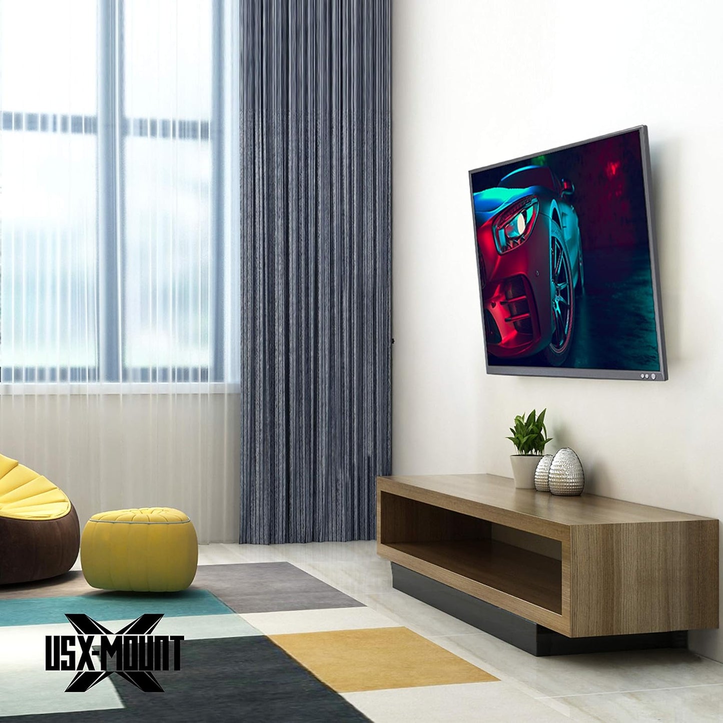USX MOUNT Tilting TV Wall Mount Low Profile for Most 26-60" LED, LCD, OLED, Plasma Flat Screen TVs, TV Wall Mount with Max VESA 400x400mm up to 99lbs, Wall Mount TV Bracket Fits 8” 16" Studs