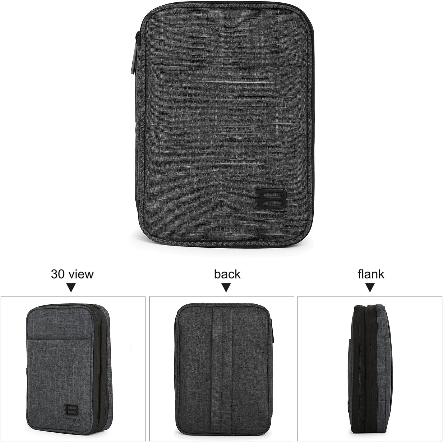 BAGSMART Electronic Organizer, Travel Cable Organizer Double Layer Electronics Accessories Cases Portable for Tablet 7.9", USB Drive, Cords, Black