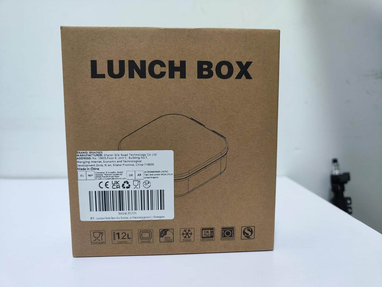 Braoses Bento Box, Lunch Box with 4 Compartments, 800ml Frosted and Leak-Proof Lunch Snack Box for Children Kindergarten (Green)