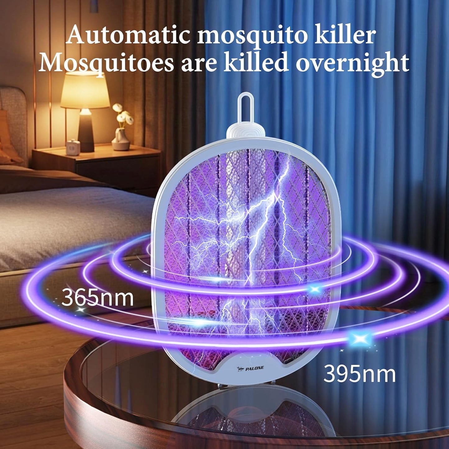 PALONE Solar Bug Zapper with 5.5W Solar Panel Charging, USB Charging Bug Zapper Light for Outdoor and Indoor