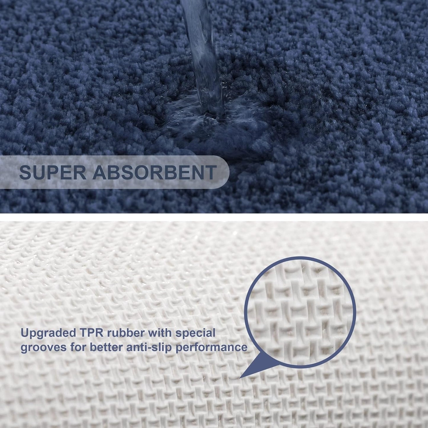 Bathroom Rugs Set 2 Pieces - Bath Rugs Ultra Soft Absorbent Non-Slip Fluffy Thick Microfiber Cozy Bath Mats Set for Tub Shower Bathroom Floors Accessories, 20"x32" & 16"x24" Set of 2 (Beige)