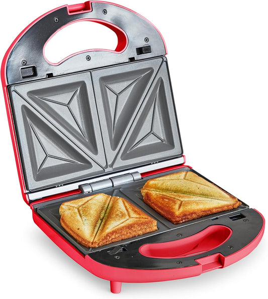 GreenLife Pro Electric Panini Press Grill and Sandwich Maker, French Toast Breakfast Sandwich and Waffle's, Healthy Ceramic Nonstick Plates,Easy Indicator Light, PFAS-Free, Red