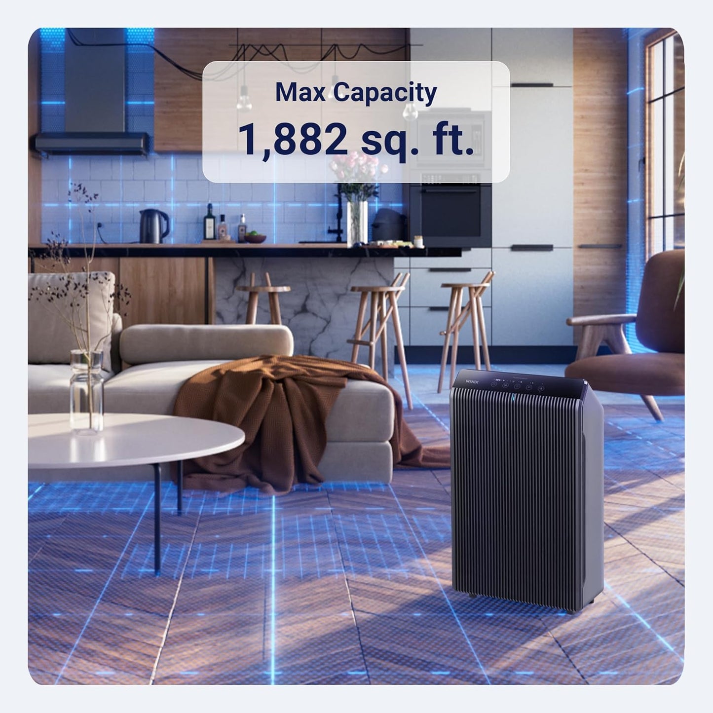 Winix 5510 Air Purifier – Wi-Fi Enabled, True HEPA, High-Performance Carbon Filter, Auto Mode, Large Room Air Cleaner up to 1,882 sq ft, Pet Allergies & Smoke Removal - PuriLite