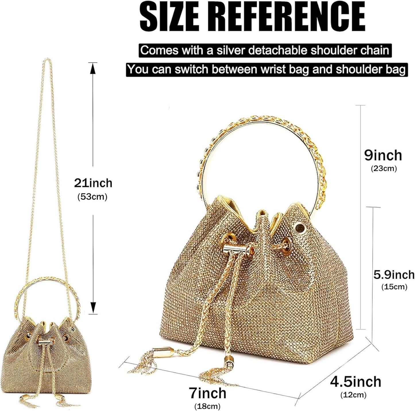 Rhinestone Purse for Women Sparkly Rhinestone Bag Evening Bag Silver Clutch Purses Bling Crossbody Bags for Women