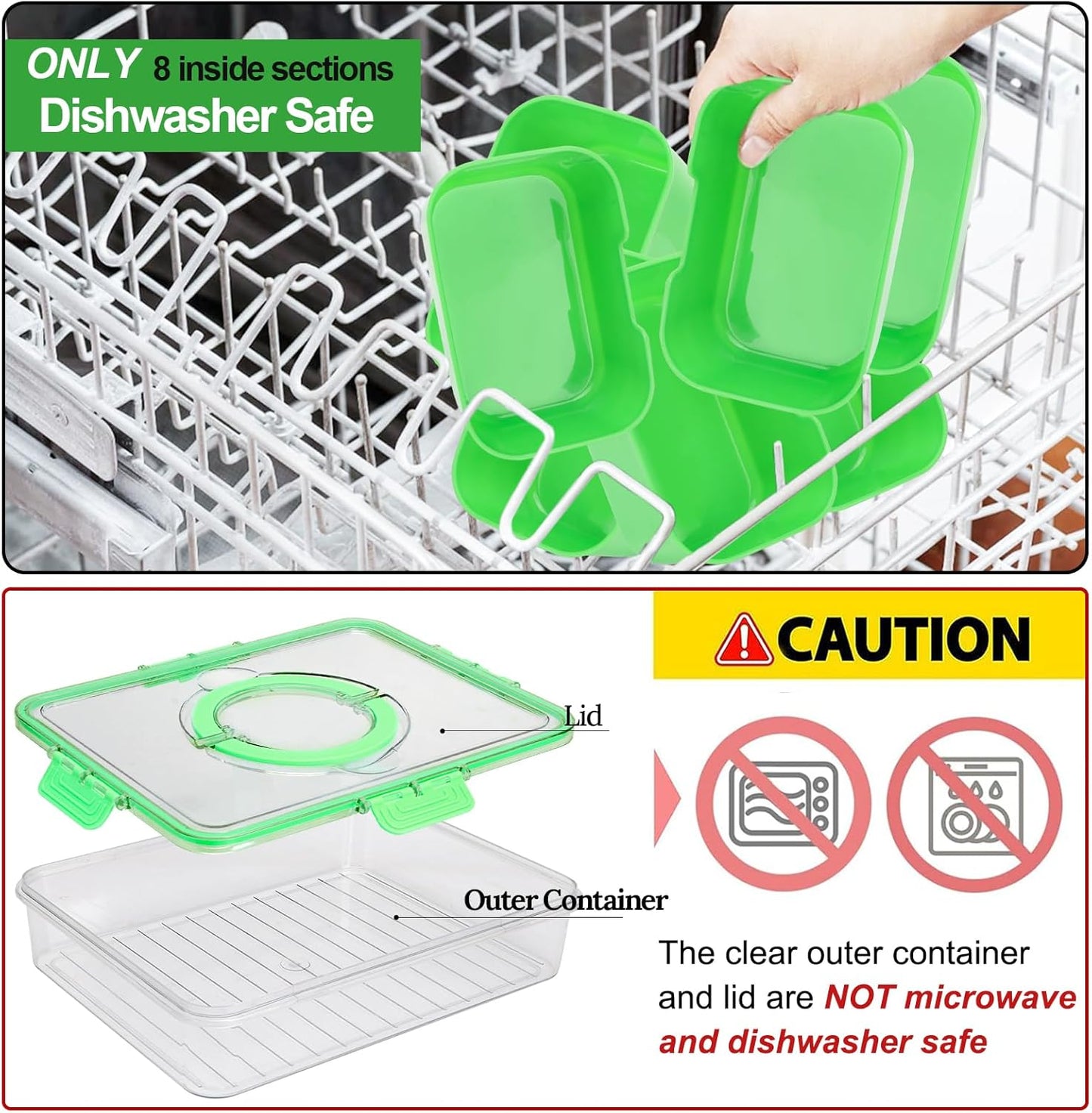 Purilite Select Clear Compartmentalized Snack Box