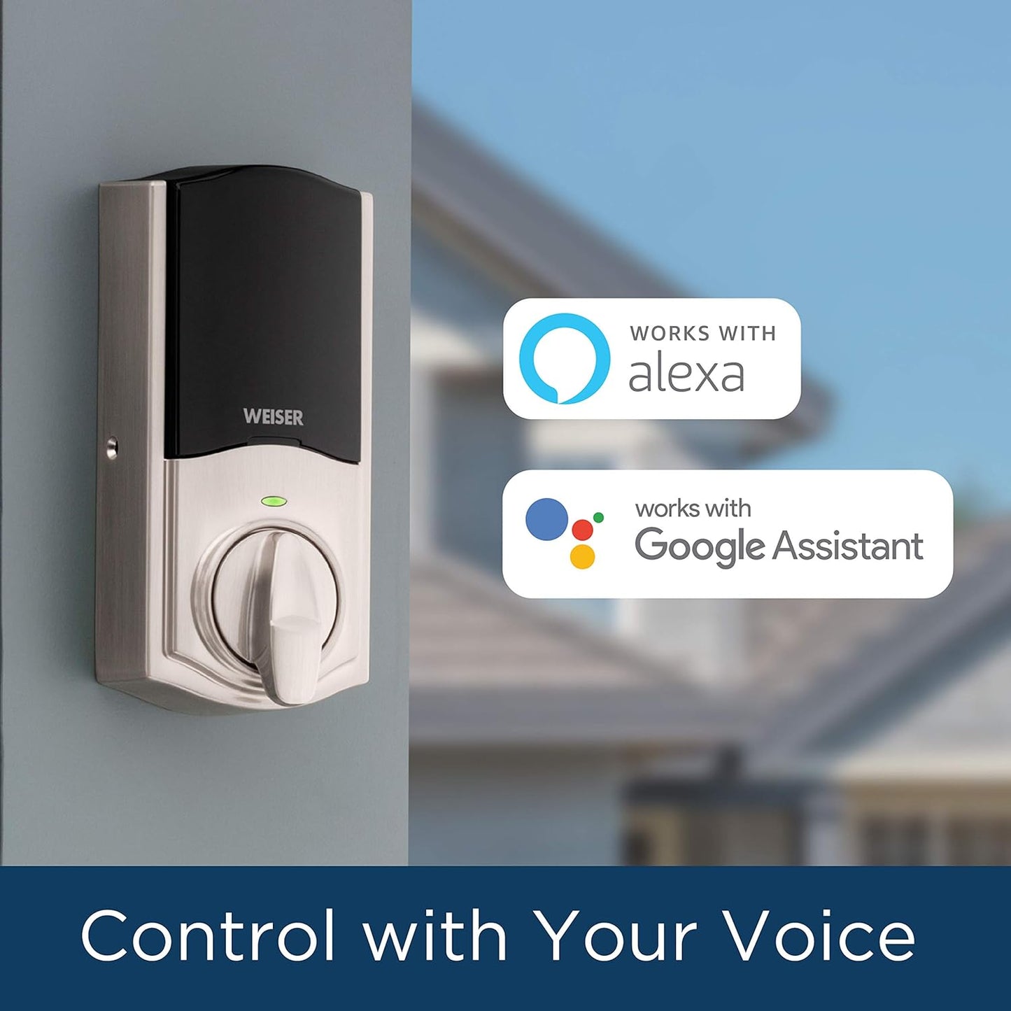 Weiser Halo Matte Black WiFi Smart Lock, Keyless Entry Door Lock, Touchscreen Keypad Door Lock, Amazon Alexa & Google Assistant/Google Home Compatible, Deadbolt Lock, Smart Locks for Entry Door