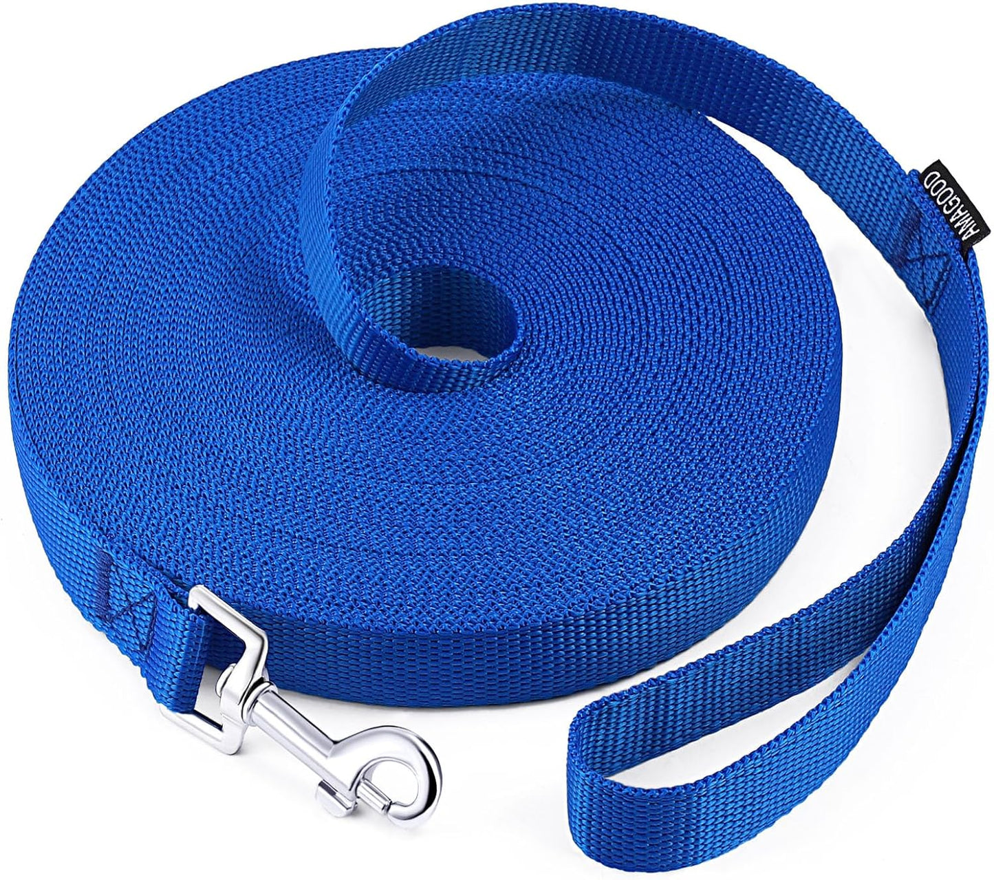 AMAGOOD Dog/Puppy Obedience Recall Training Agility Lead-15 ft 20 ft 30 ft 50 ft Long Leash-for Dog Training,Tie Out,Play,Safety,Camping (15 feet, Black)