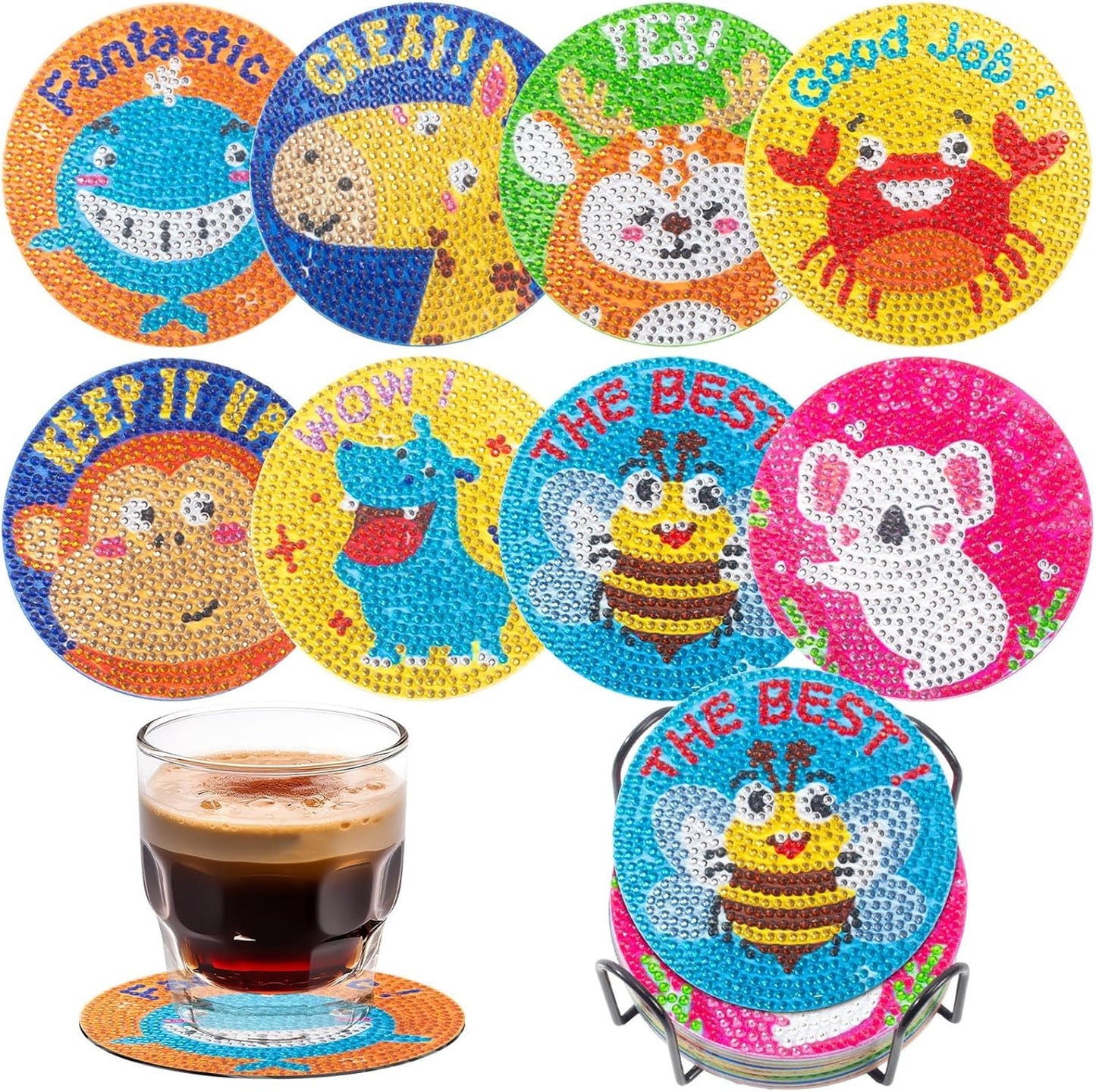 Purilite Select Cat Diamond Art Coasters Kit