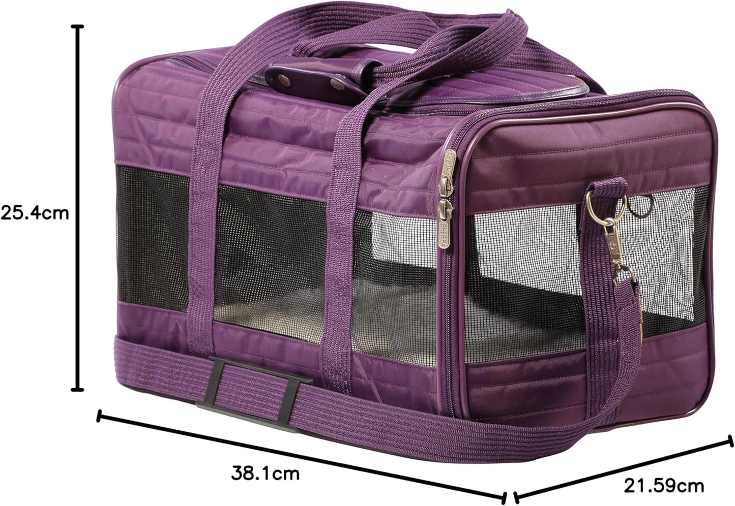Sherpa Original Deluxe Travel Bag Pet Carrier, Airline Approved & Guaranteed-On-Board - Mesh Panels & Spring Frame, Locking Safety Zippers, Machine Washable Liner - Charcoal Gray, Medium