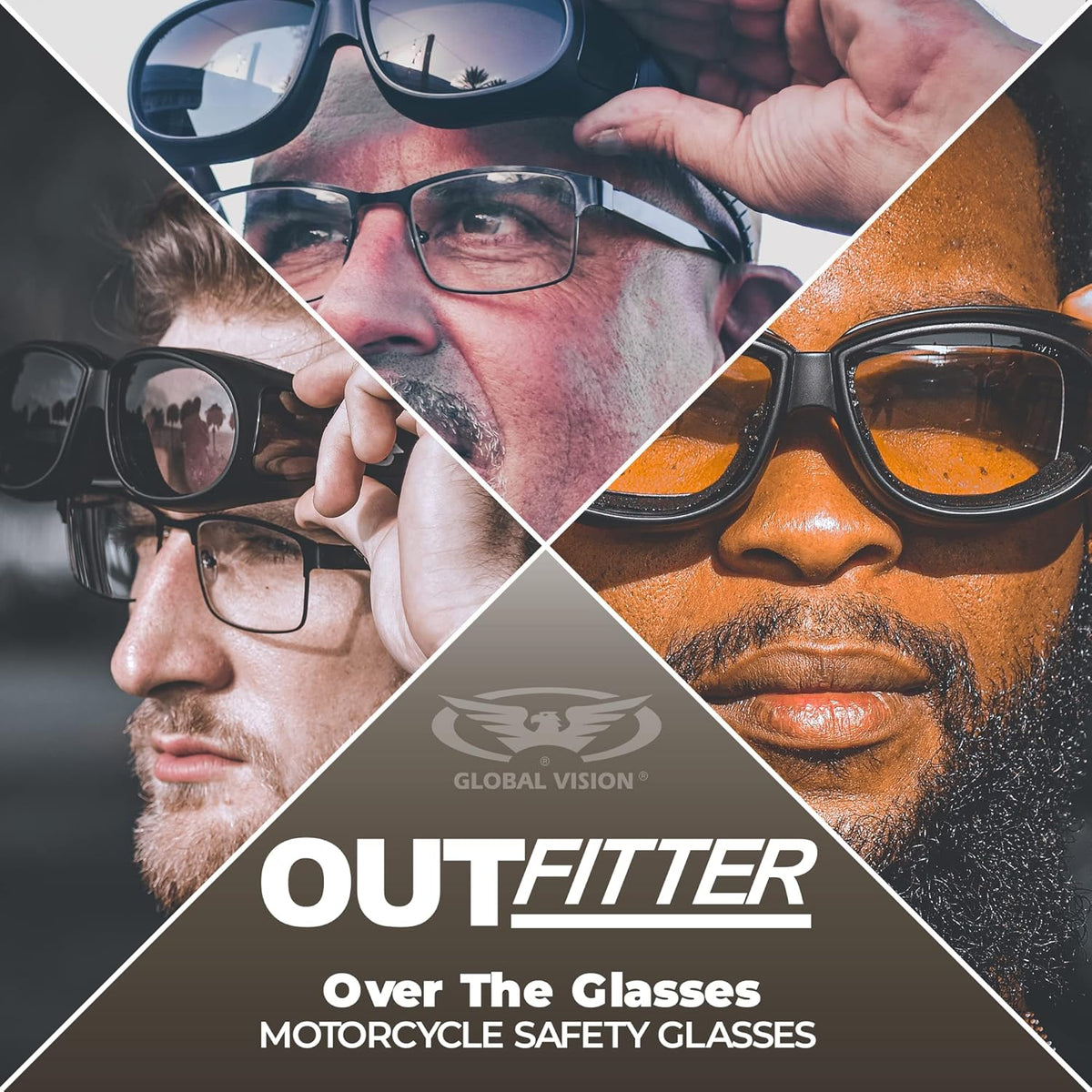 Outfitter clear motorcycle glasses. Over-Prescription glasses - PuriLite