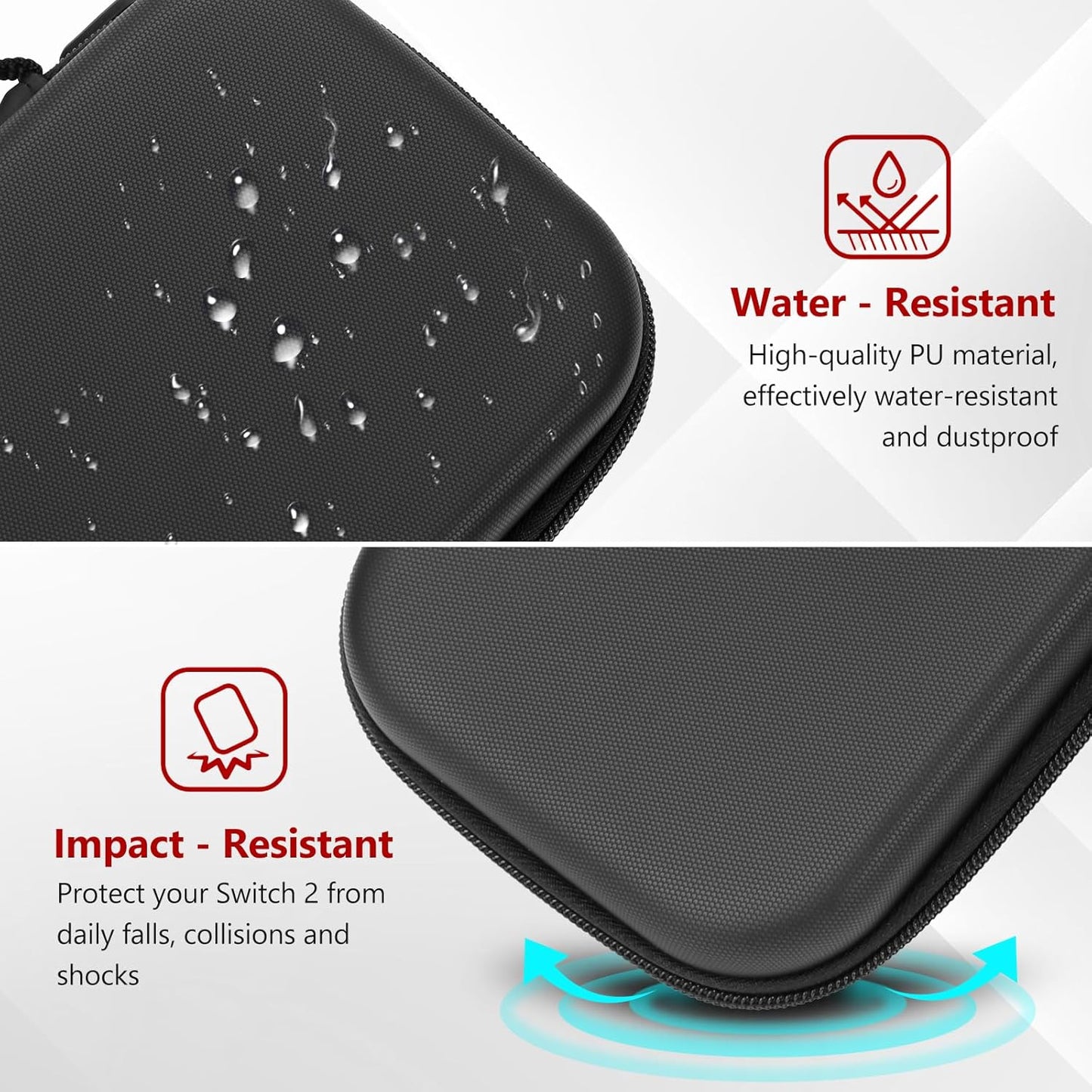 Old Canal Carrying Case for Switch 2, Switch 2 Travel Case with 10 Game Card Slots, Protective Hard Shell Carry Storage Cases for Switch 2 with Screen Protector, Thumb Grips, Screen Cleaning Cloth