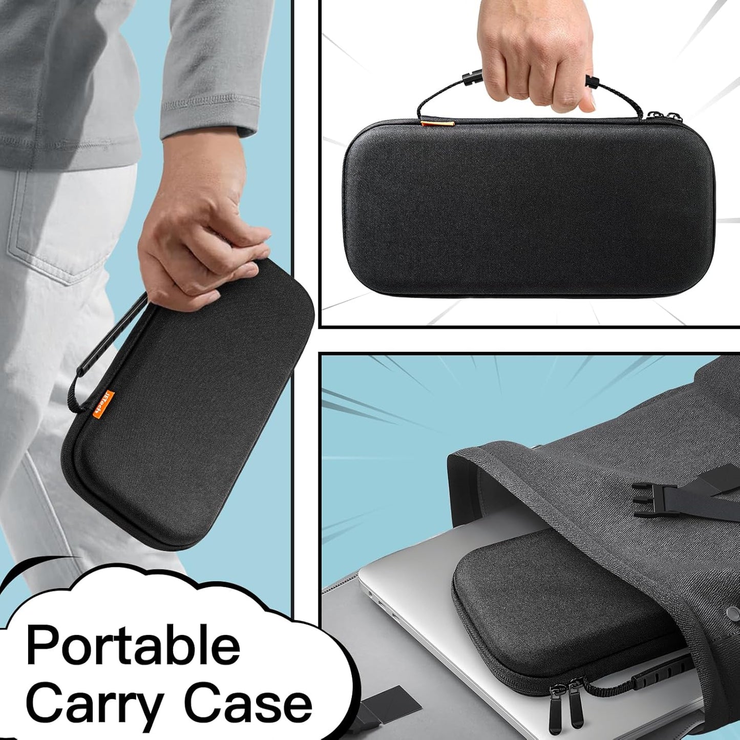 JETech Carrying Case for Nintendo Switch 2 (2025) 7.9 Inch, Hard Shell Portable Travel Bag with 10 Game Card Slots and Accessories Pouch, Lightweight Anti-Scratch Protection (Black)