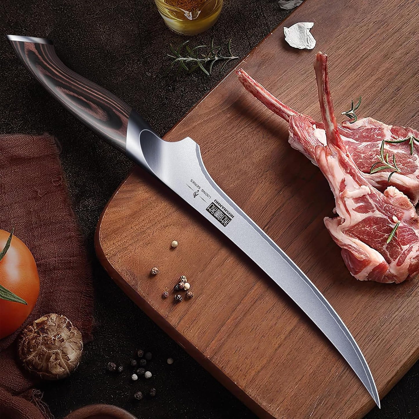 HOSHANHO Fillet Knife 7 Inch, Super Sharp Boning Knife in High Carbon Stainless Steel, Professional Japanese Fish Knife for Meat Poultry Cutting