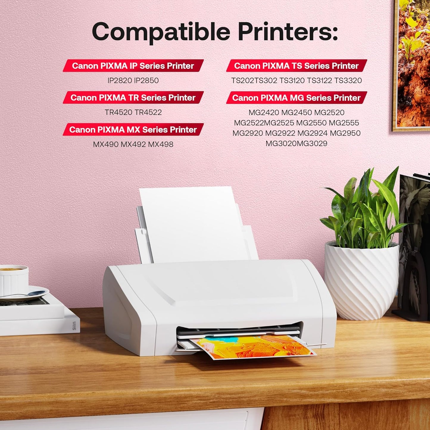 245XL 246XL Combo Pack Compatible for Canon Ink 245 246 PG-245XL CL-246XL Work with Canon Pixma TS3120 MG2520 MX492 TR4520 TS202 MG2525 MG3022 MG2522 MG2922 MG2420 Remanufactured (Black, Tri-Color)