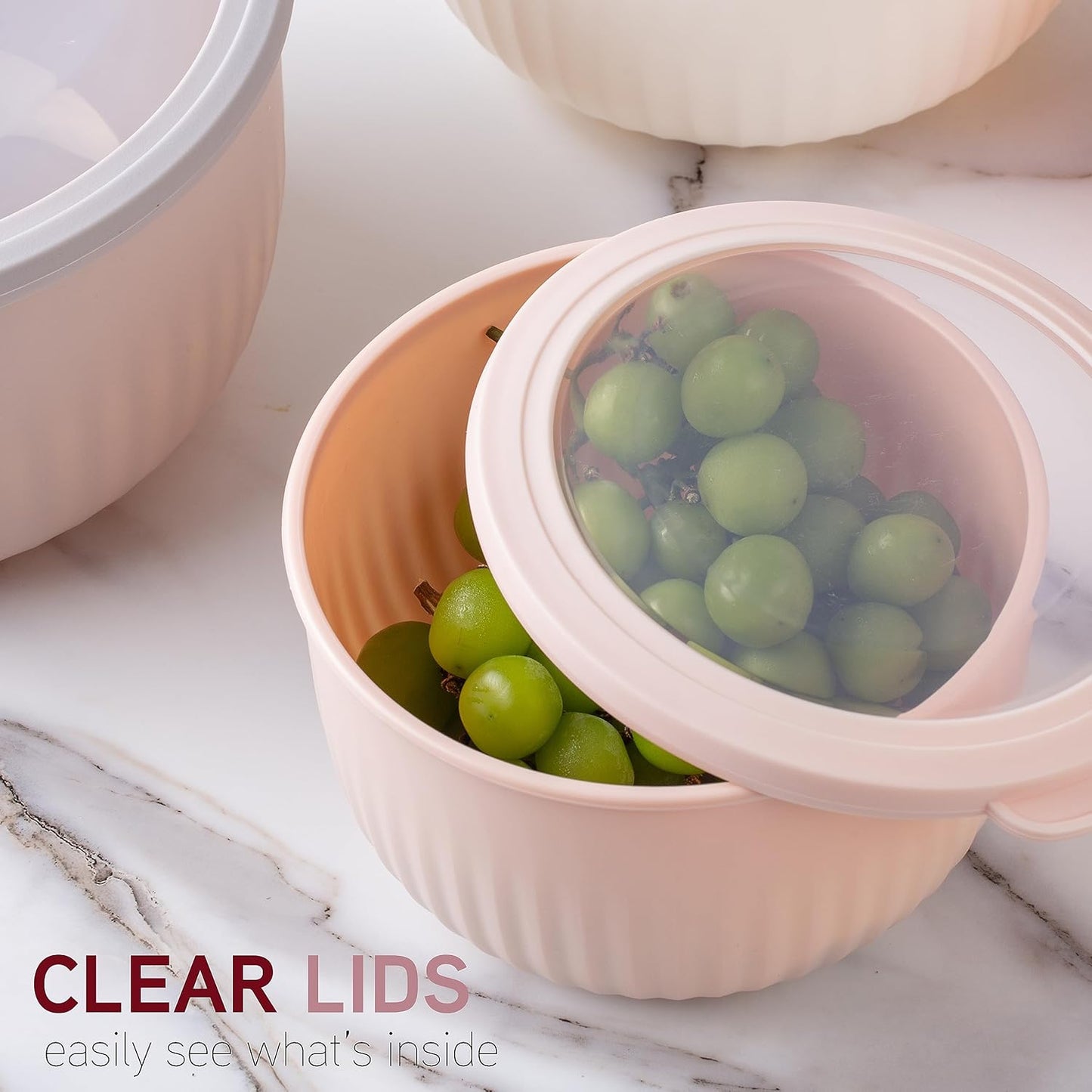 COOK WITH COLOR Prep Bowls with Lids- 8 Piece Nesting Plastic Small Mixing Bowl Set with Lids (Teal Ombre)