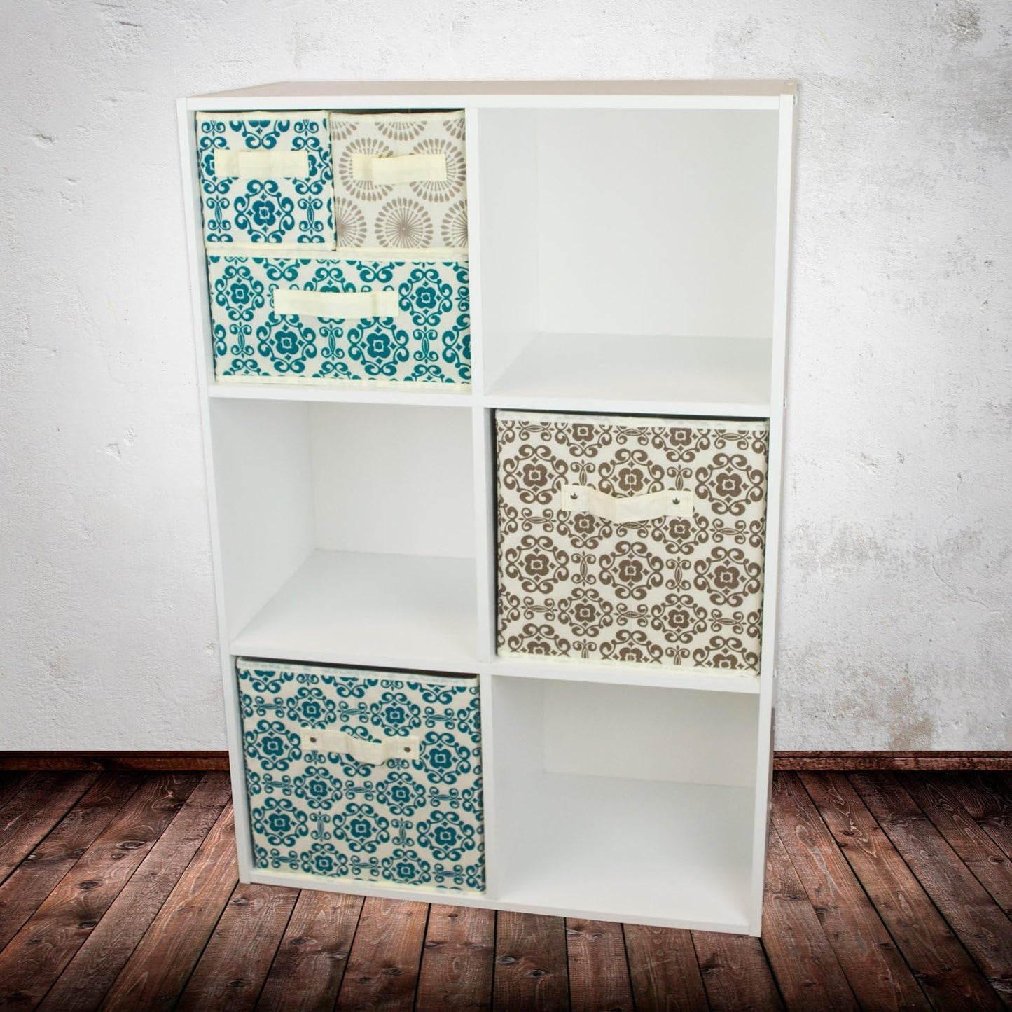 DII Foldable Fabric Storage Containers for Nurseries, Offices, Closets, Home Decor, Cube Organizers & Everyday Storage Needs, (Large - 11 x 11 x 11) Scroll Nautical Blue - Set of 2