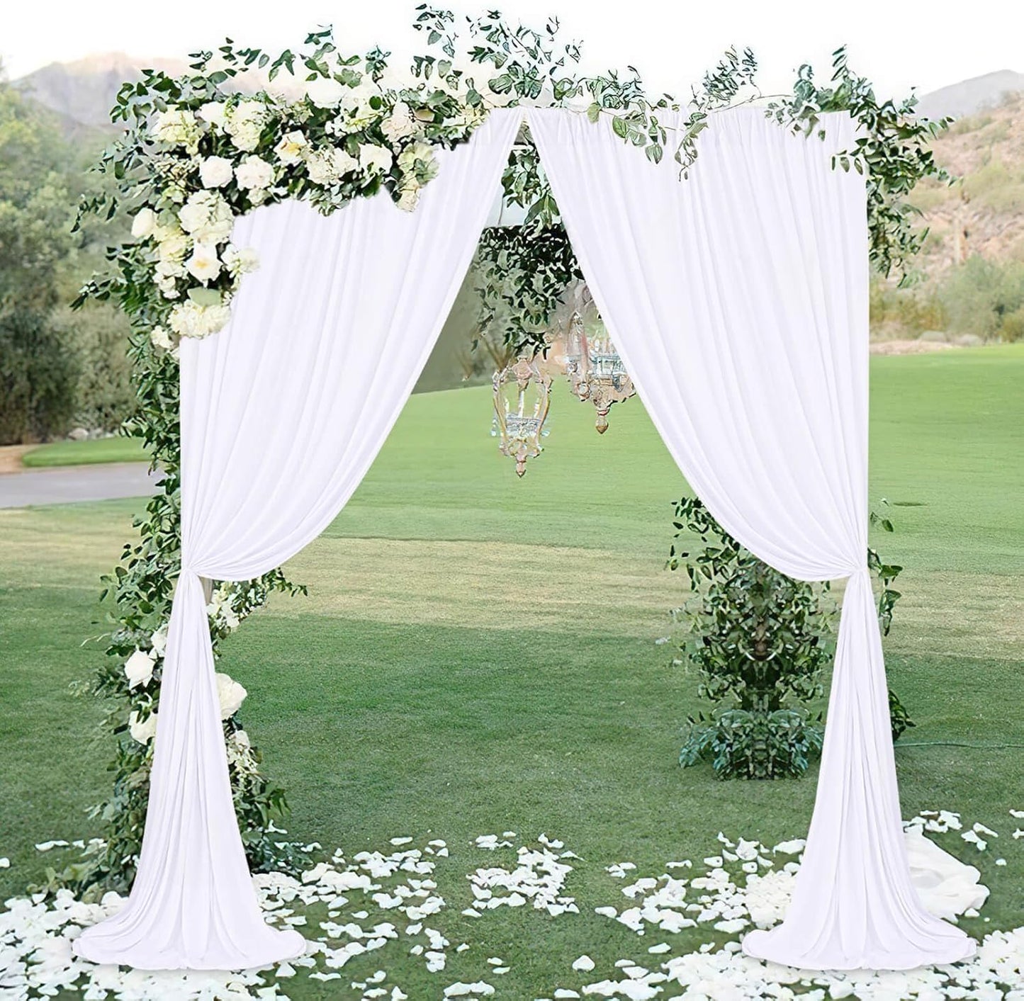 10.6x10Ft White Backdrop Curtain Parties Photo Curtains Backdrop Drapes Fabric for Wedding Birthday Baby Shower Decorations