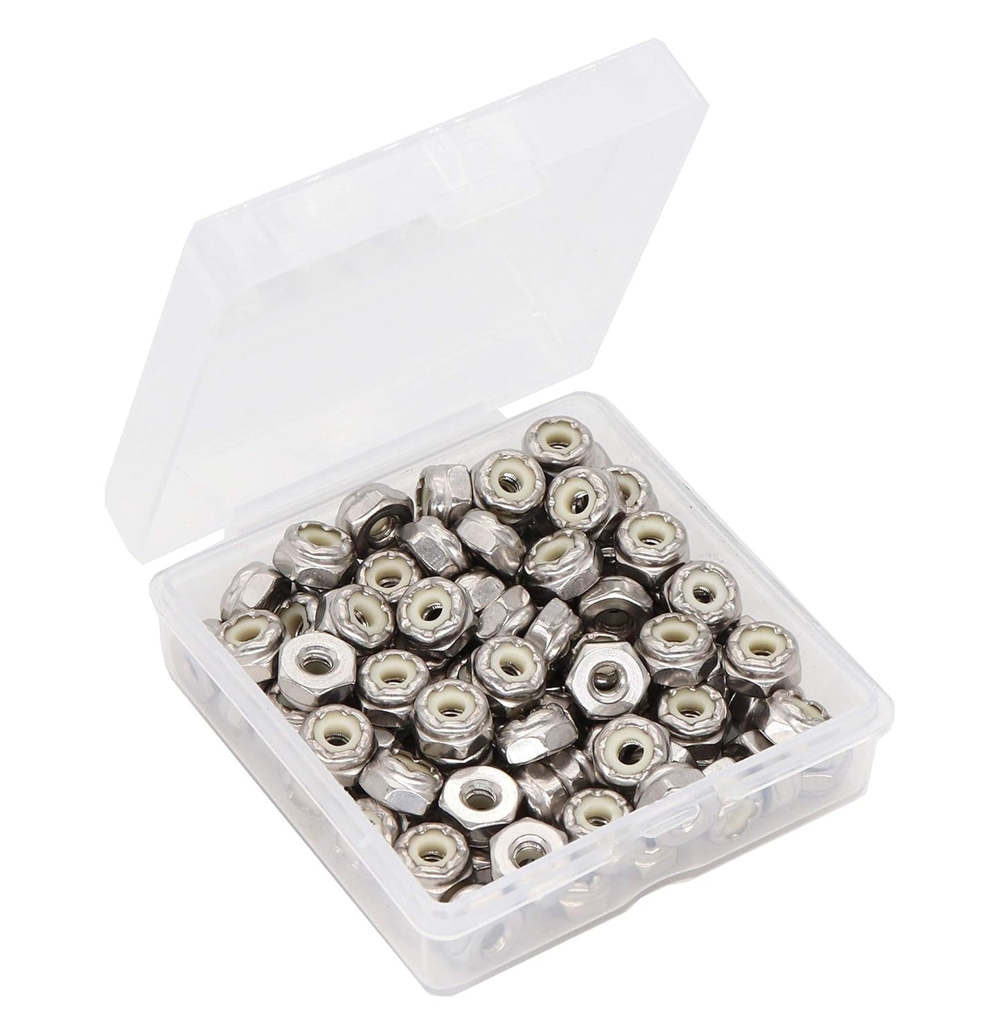 binifiMux 50pcs 1/4-20 Nylon Inserted Self Locking Nuts 304 Stainless Steel