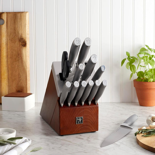 HENCKELS Modernist 14-Piece Self Sharpening Kitchen Knife Block Set - PuriLite