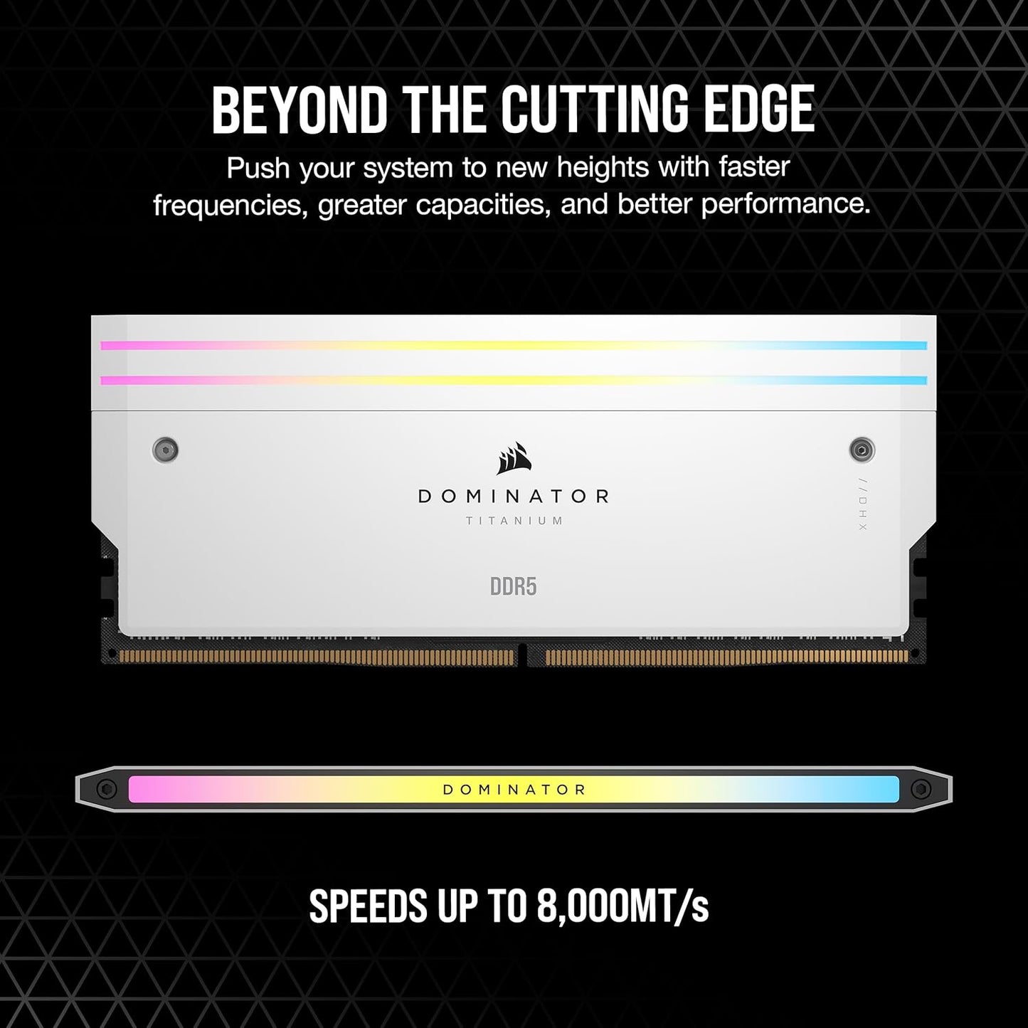 CORSAIR Dominator Titanium RGB DDR5 RAM 96GB (2x48GB) 6000MHz CL30-36-36-76 1.40V AMD Expo Intel XMP 3.0 Desktop Computer Memory – White (CMP96GX5M2B6000Z30W)
