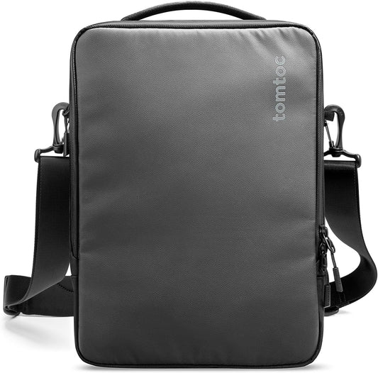tomtoc 360 Protective Laptop Shoulder Bag for 16-inch MacBook Pro M4/M3/M2/M1 Pro/Max A3403 A3186 A2991 2024-2021, 15-inch MacBook Air 2025-2023, Dell XPS 16/15, Cordura Ballistic Nylon Fabric - PuriLite