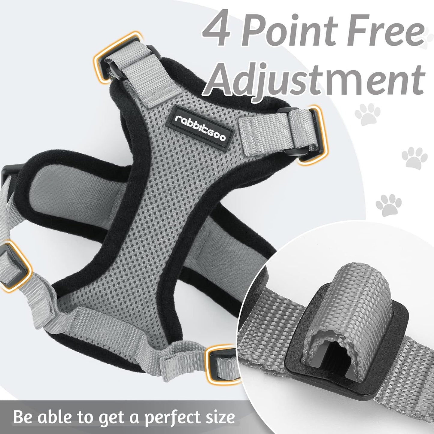 rabbitgoo Cat Harness and Leash for Walking, Escape Proof Soft Adjustable Vest Harnesses for Small Medium Cats, Easy Control Breathable Reflective Strips Jacket, XS, Black