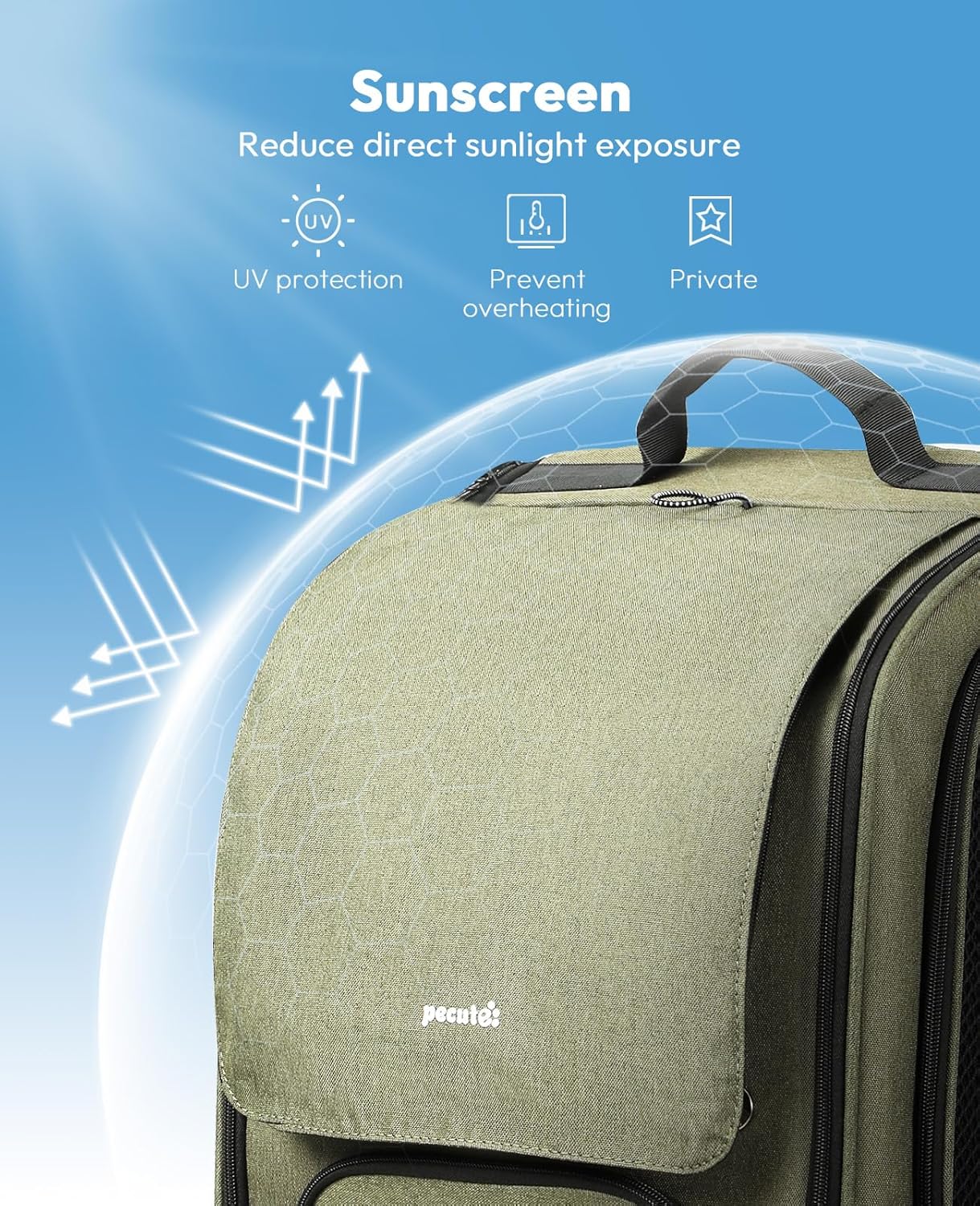Pecute Bubble Cat Backpack, Large Space Cat Backpack Carrier with Breathable Mesh, Cat Carrier with Space Capsule Clear Bubble Window for Kitten and Puppy, Used in Travel Hiking Walking Outdoor,Green
